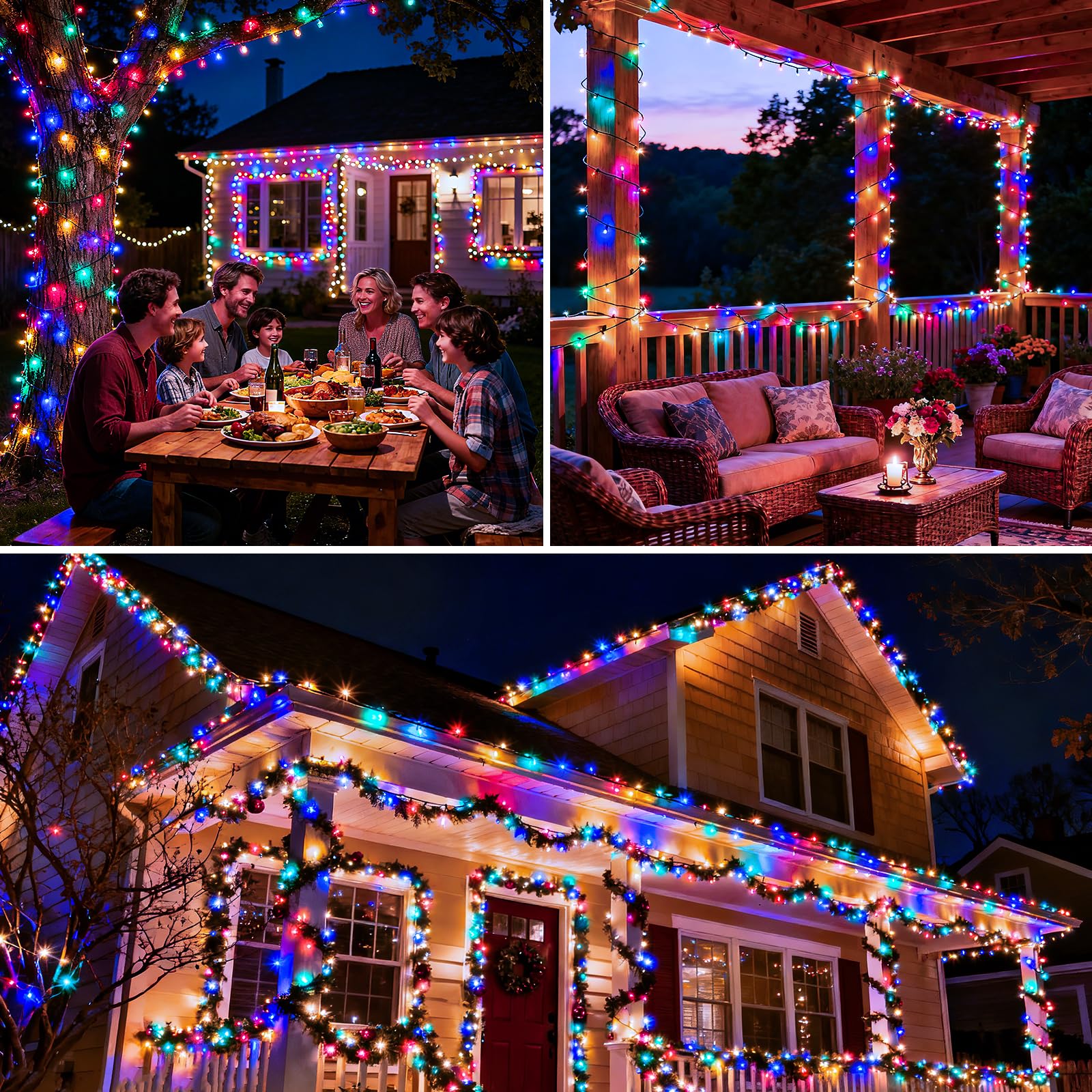 Btfarm 4 Pack Solar Christmas Lights Outdoor  Total 157Ft 480Led Solar String Lights Outside Waterproof  8 Modes Twinkle Tree Light Solar Powered For Xmas Garden Patio Party Wedding Decor  Multicolor