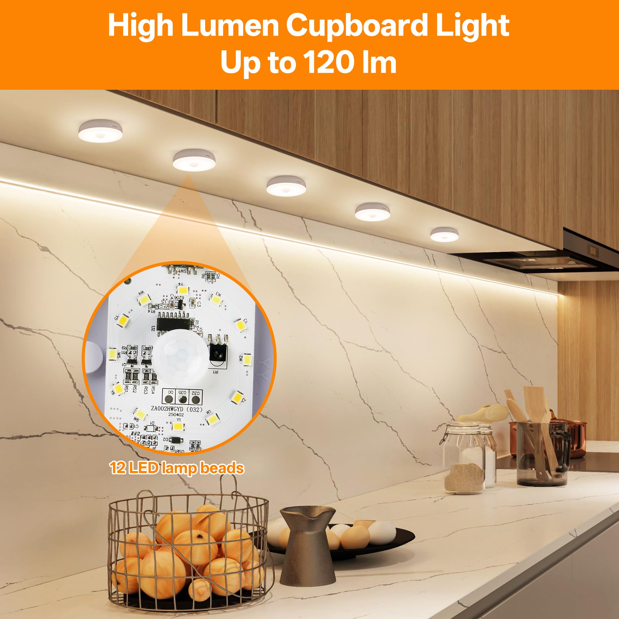 Homelist 3 Pack Under Cabinet Lighting Plug In  Motion Sensor Lights Indoor With Remote Control  Led Wired Stick-On Closet Lights For Kitchen/Shelf/Bar/Cupboard