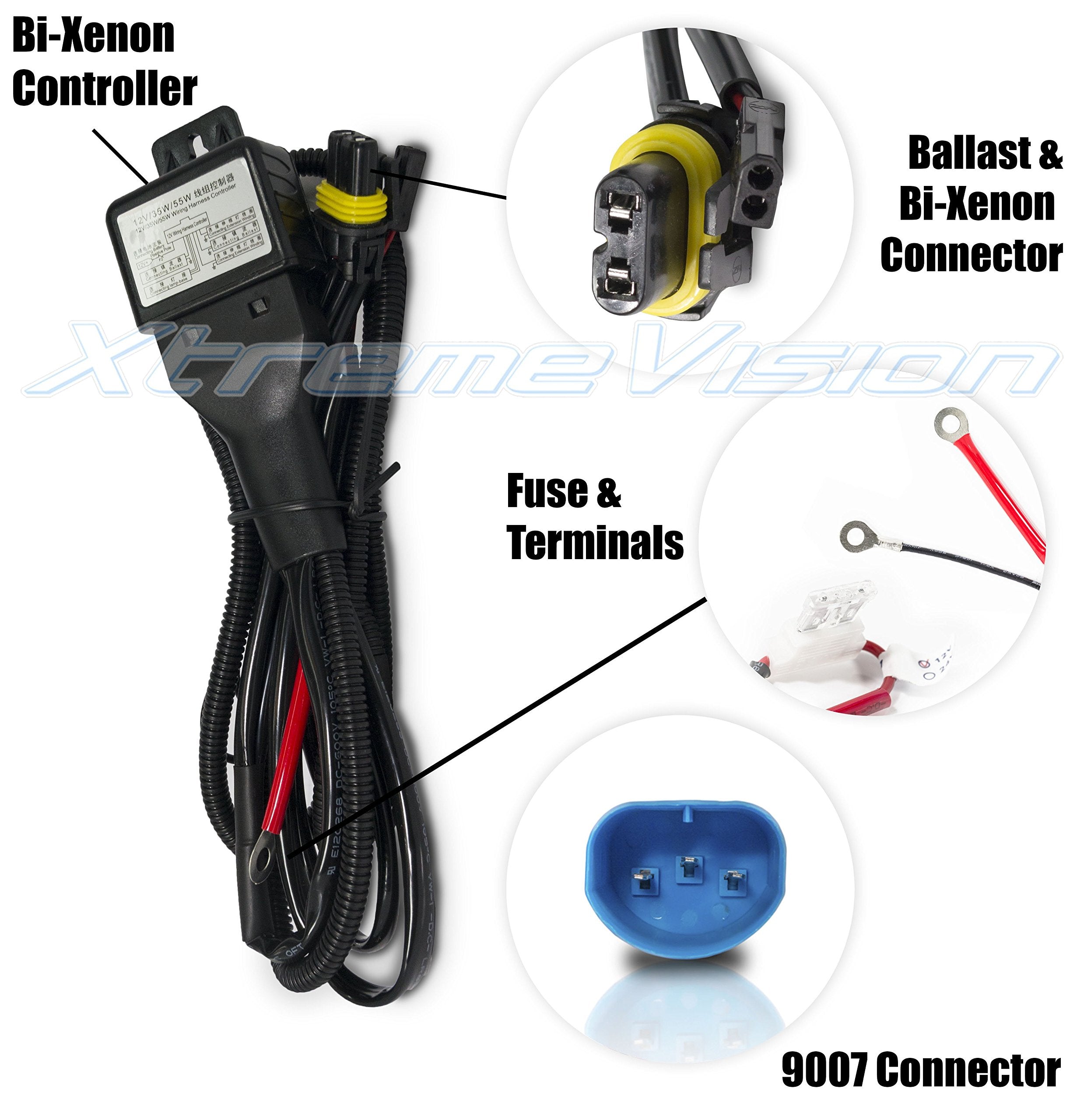 XtremeVision HID Xenon Replacement Bulbs - Bi-Xenon 9007 - 8000K Medium Blue (1 Pair)