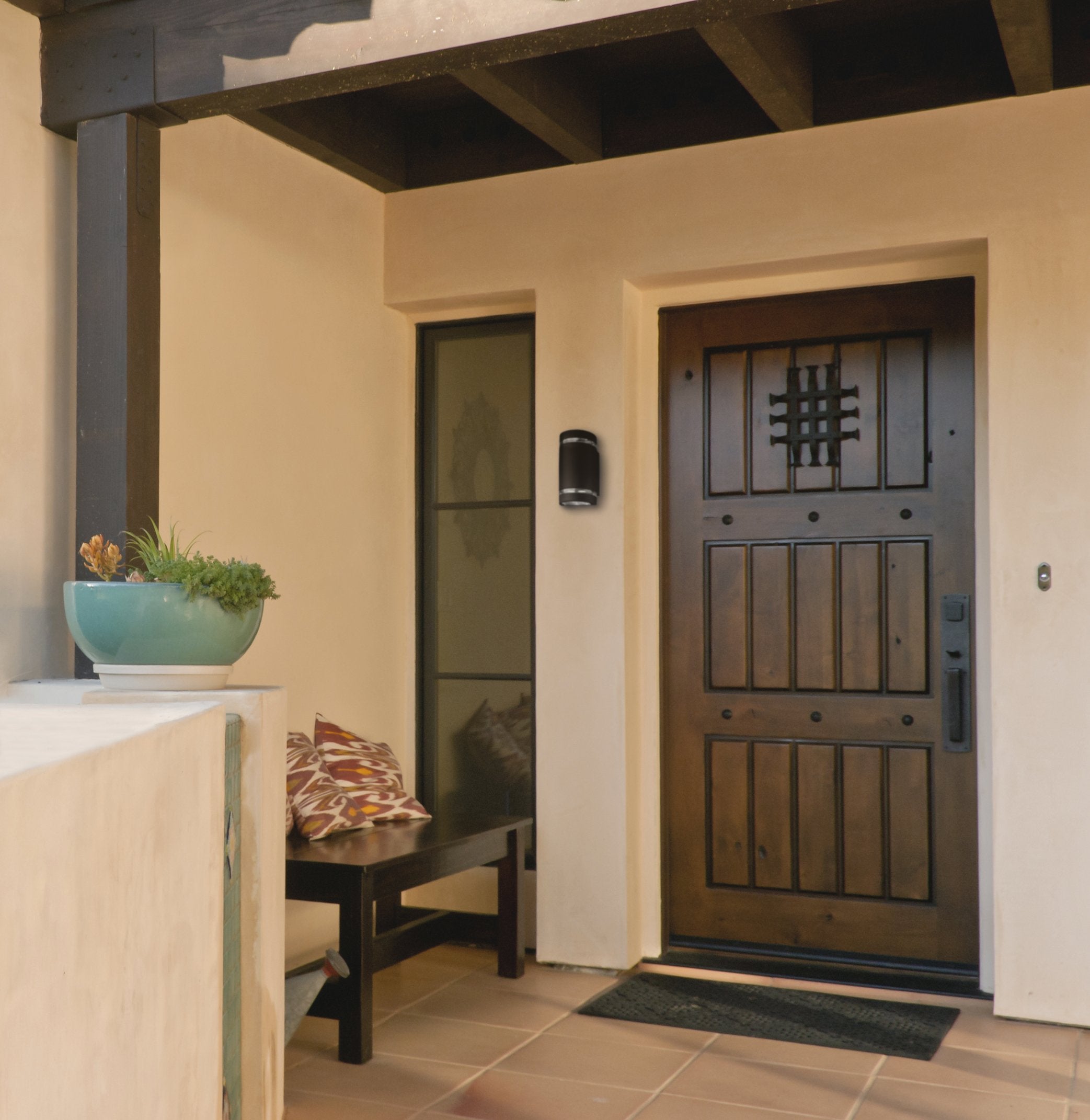 Lithonia Lighting LED Outdoor Cylinder Up and Down Light, 9W, 4000K, Dark Bronze, Model OLLWU P1 40K MVOLT