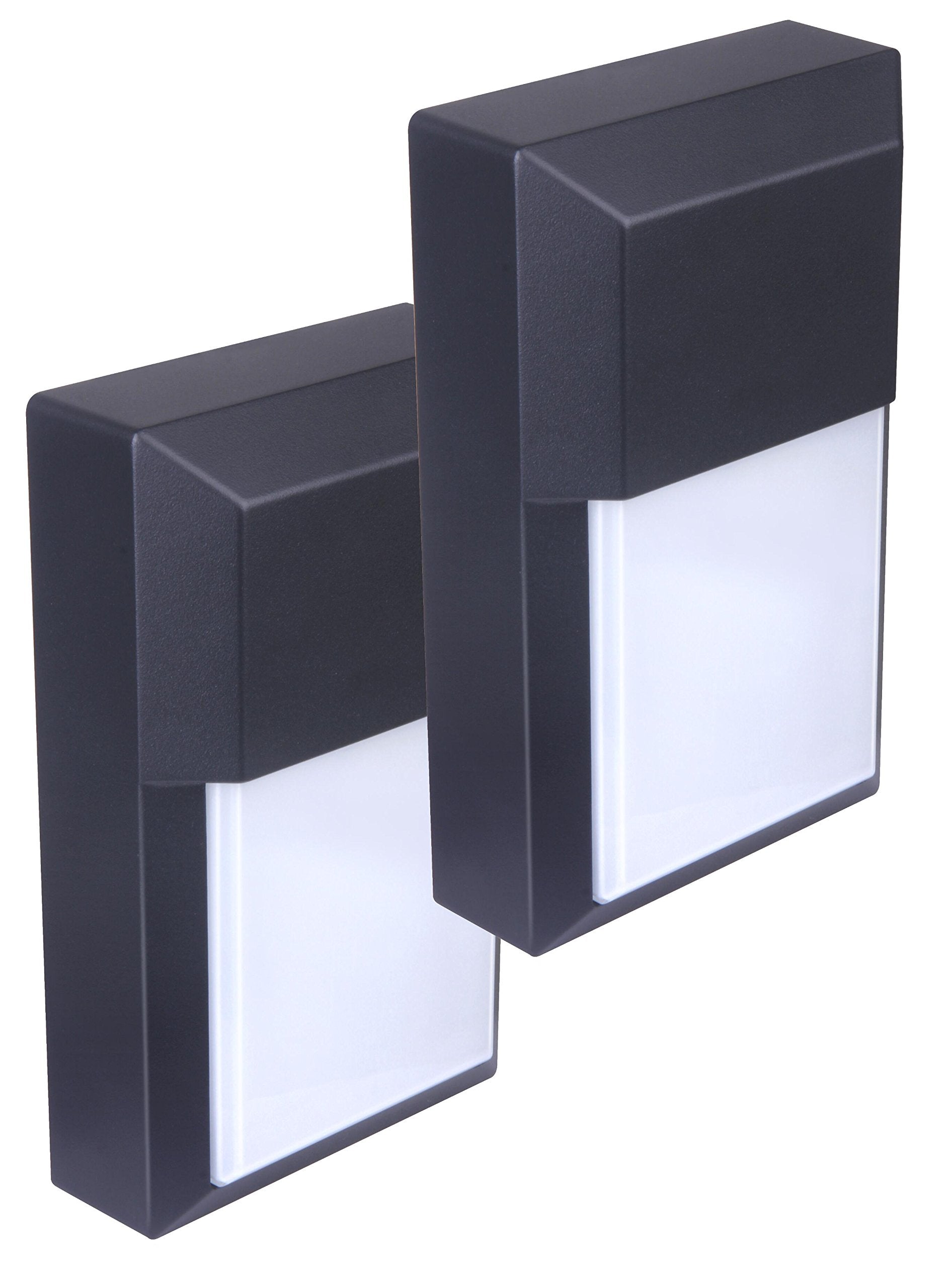 Lit-Path Outdoor Led Wall Lantern, Wall Sconce As Porch Lighting Fixture, 12W 1000 Lumens, Aluminum Housing Plus Pc, 3000K Black