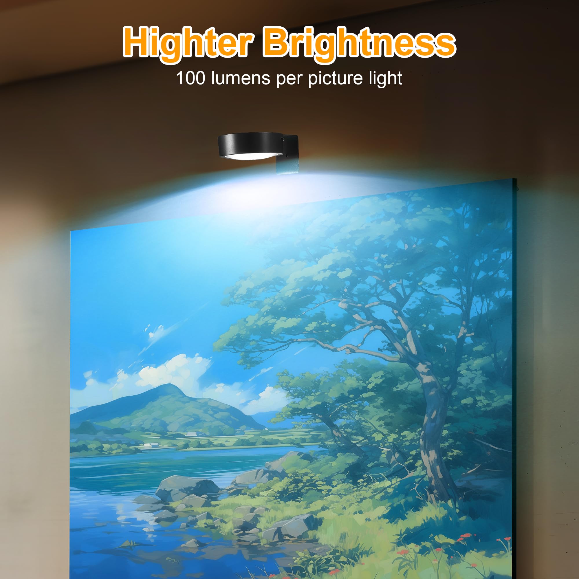 3Pack Picture Lights For Wall, Rgb Color Changing Led Art Display Light With Rechargeable Battery Operated, Magnetic Painting Li