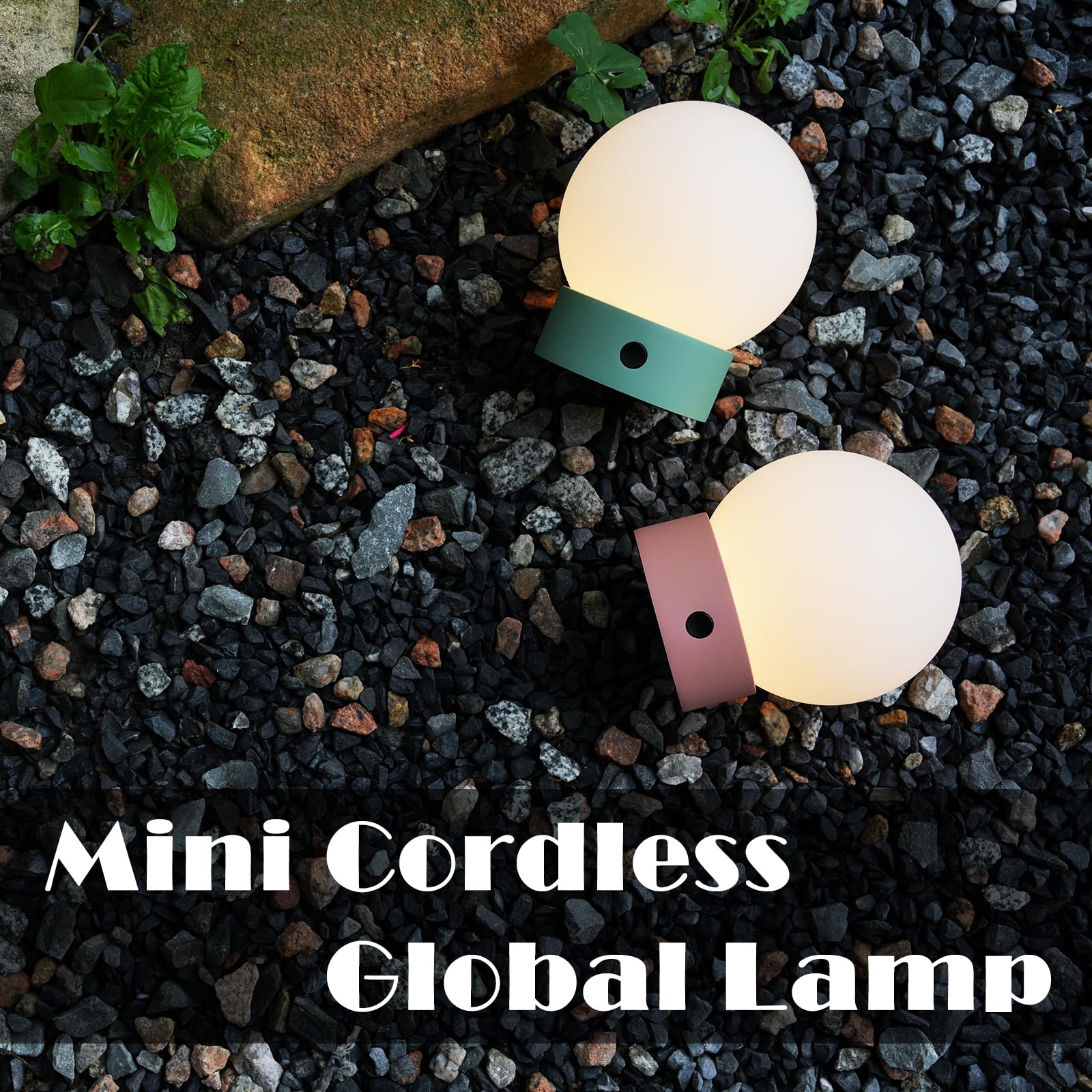 WEILAILUX Small Cordless Table Lamp, Rechargeable Waterproof Touch Dimmable Globe Light, Orange, Model WL-2450