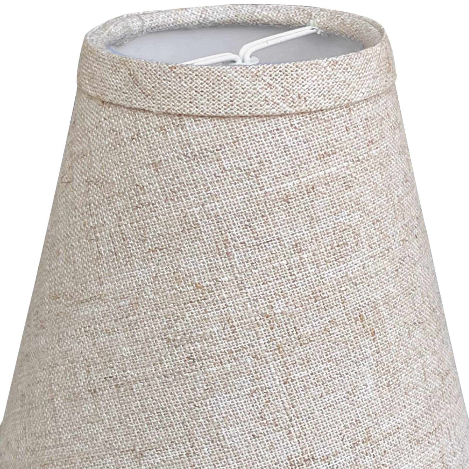 TOOTOO STAR Mini Brown Barrel Lamp Shades, Clip On Fabric, 3x6x5 Inch, Set of 2