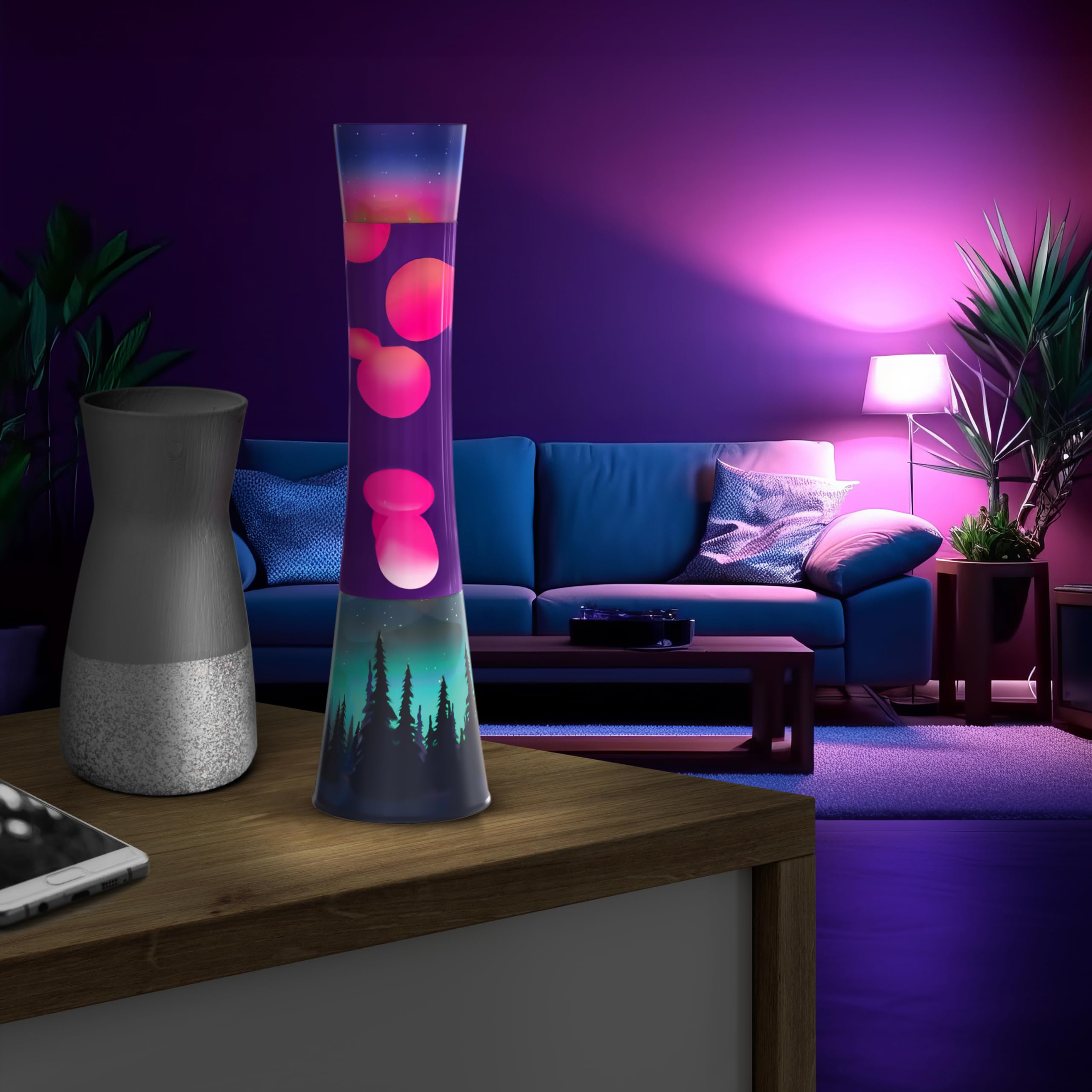 JAMBO Aurora Motion Lamp - 15.5" Relaxing Liquid Mood Light, Aluminum Decor for Living Room, Office, Bedroom, Model 74000