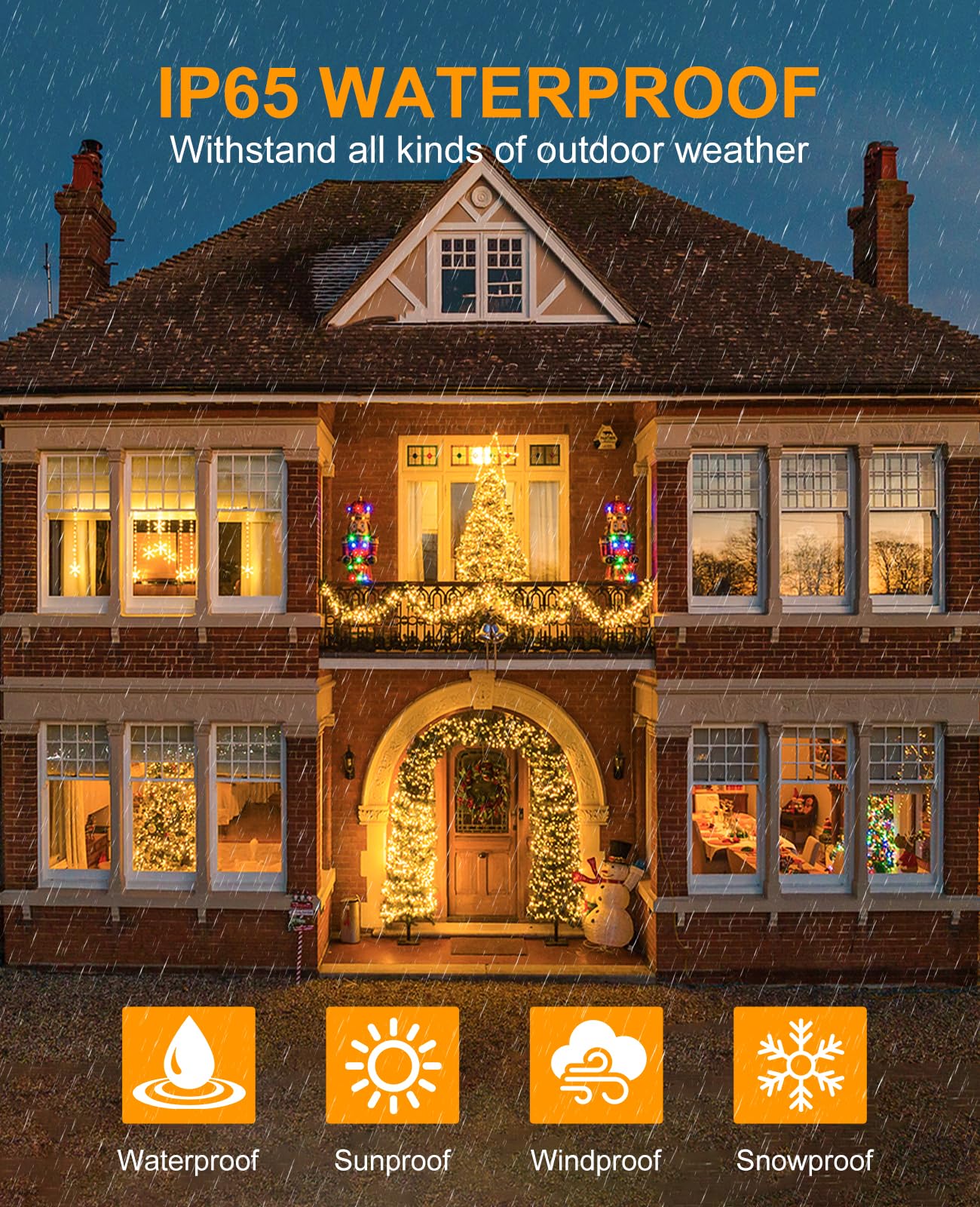 Xmasbokeh 40Ft 120 Led Christmas Lights Outdoor  Warm White Christmas String Lights With 8 Modes & Waterproof  Connectable Plug In Christmas Tree Lights For Indoor Bedroom Yard Holiday Decorations