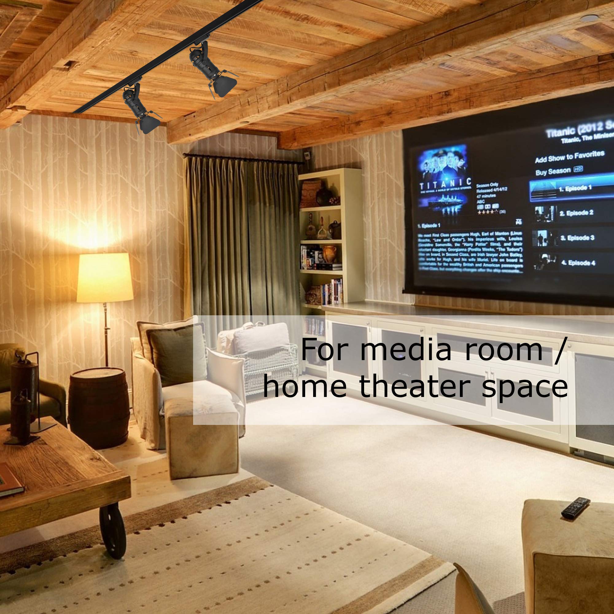 J.Lumi Trk9601 Led Track Light Head, Vintage Industrial Track Light For Home, H Track Lighting Head, 5W Led Gu10 Bulb, 3000K Warm, Not Dimmable, Black