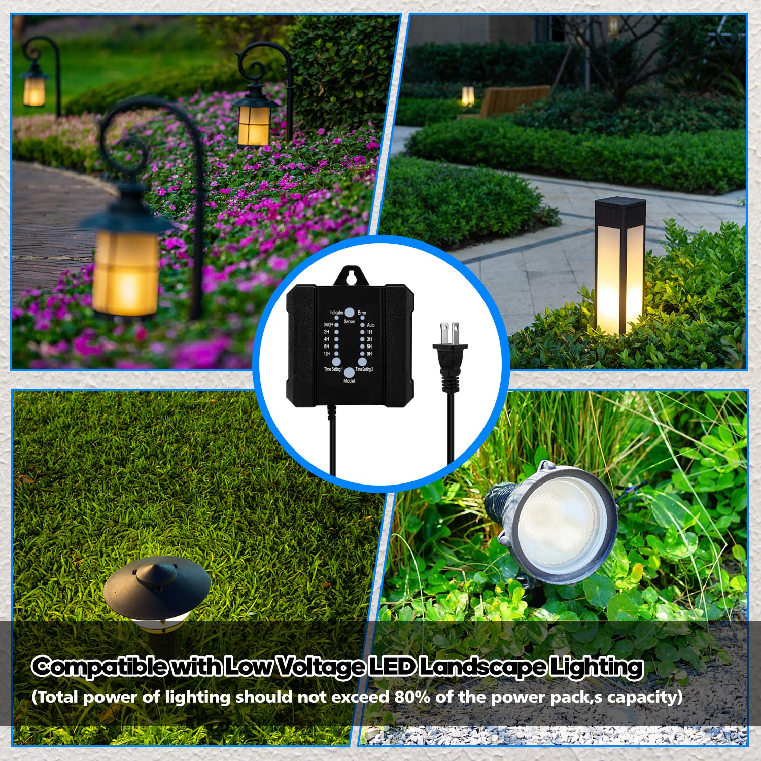 Smy Lighting 100W Outdoor Low Voltage Transformer With Timer And Photocell Sensor,120V Ac To 12V Dc Weatherproof For Led Landscape Lighting,Deck Lights,Spotlight, Pathway Light,Etl Listed