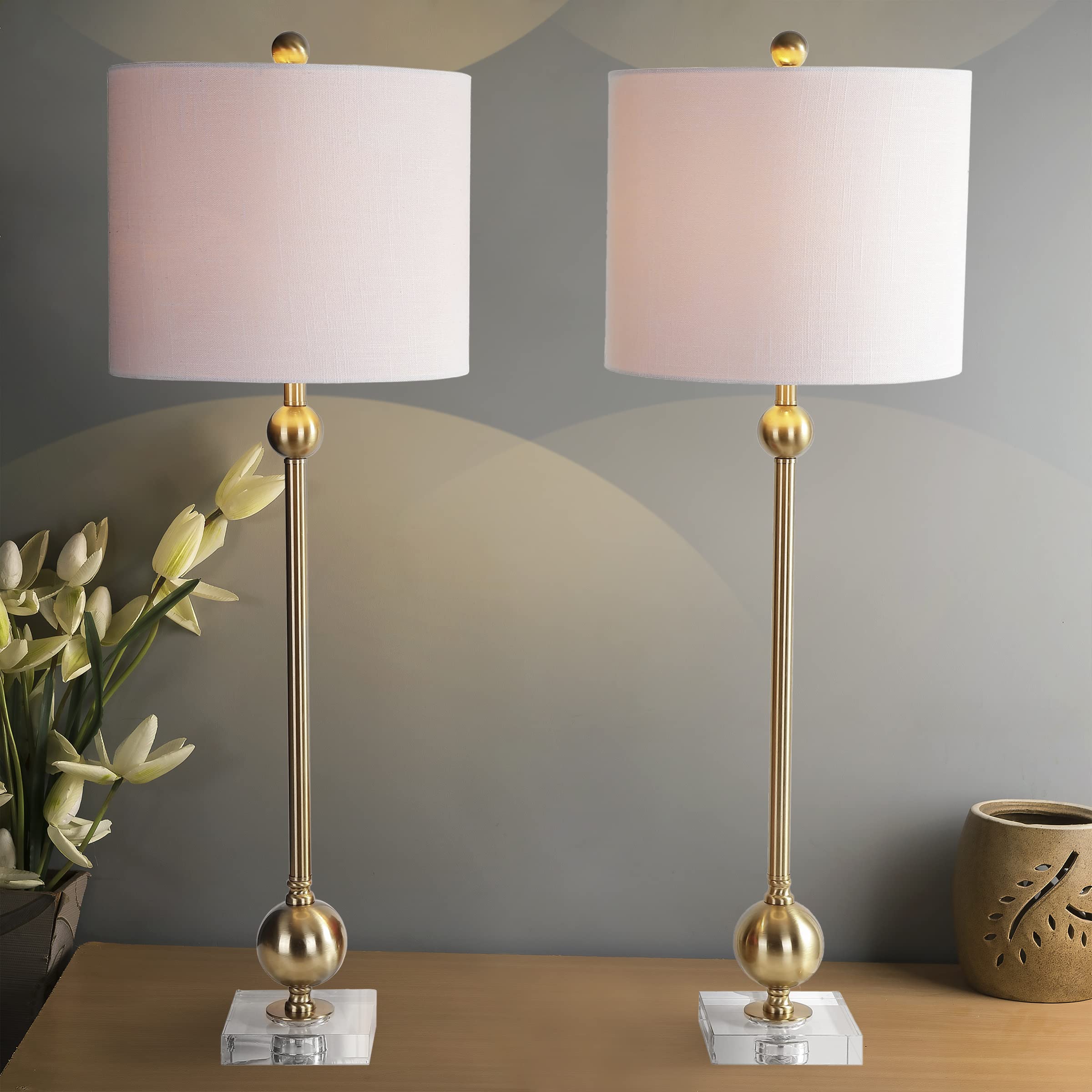 Jonathan Y Jyl2010A-Set2 Set Of 2 Table Lamps Hollis 34'' Metal Led Table Lamp Modern Contemporary Glam Bedside Desk Nightstand