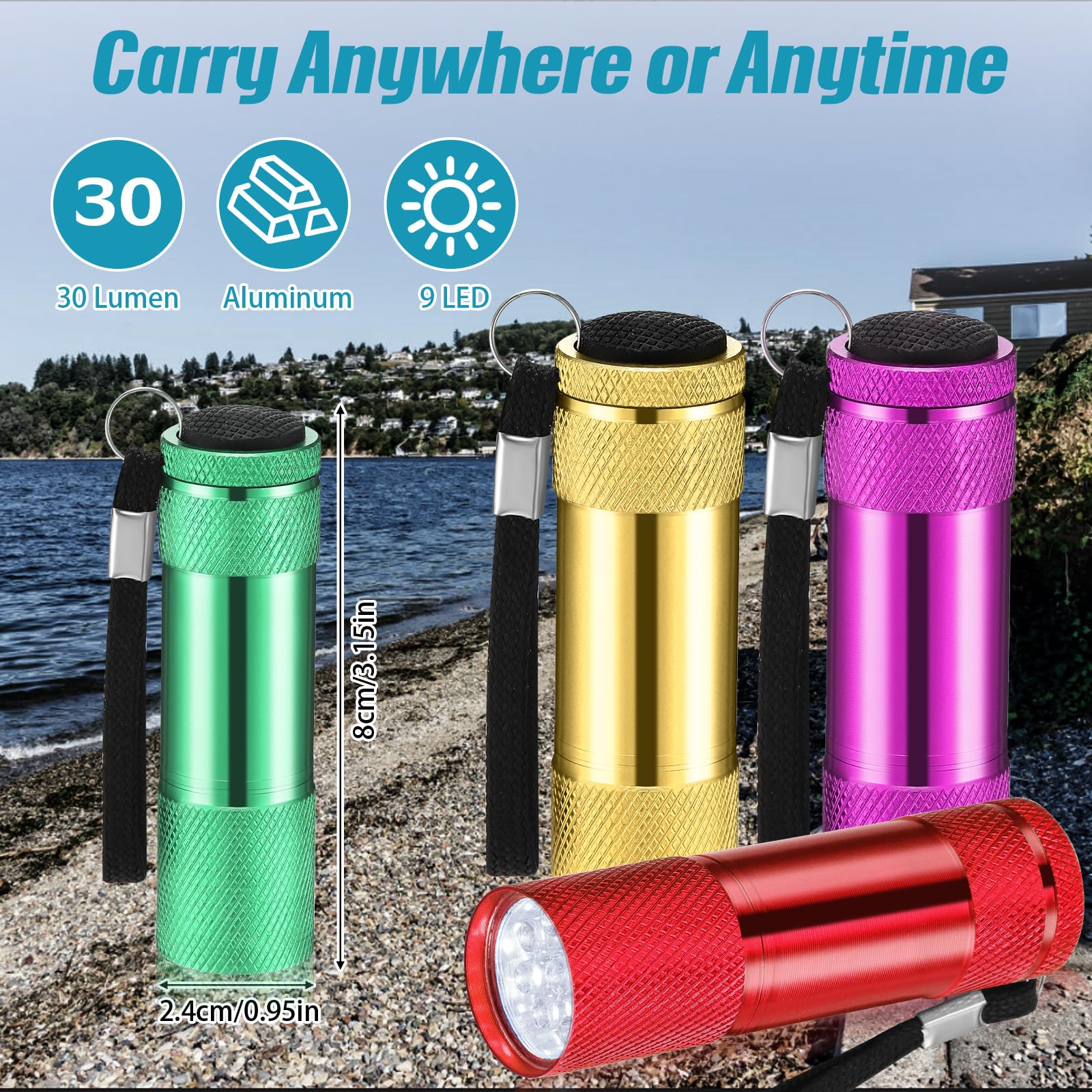 VIHOSE Mini Flashlights 20 Pcs Bulk, Bright Aluminum Handheld LED Lights for Camping, Hiking, Emergency, Night Reading