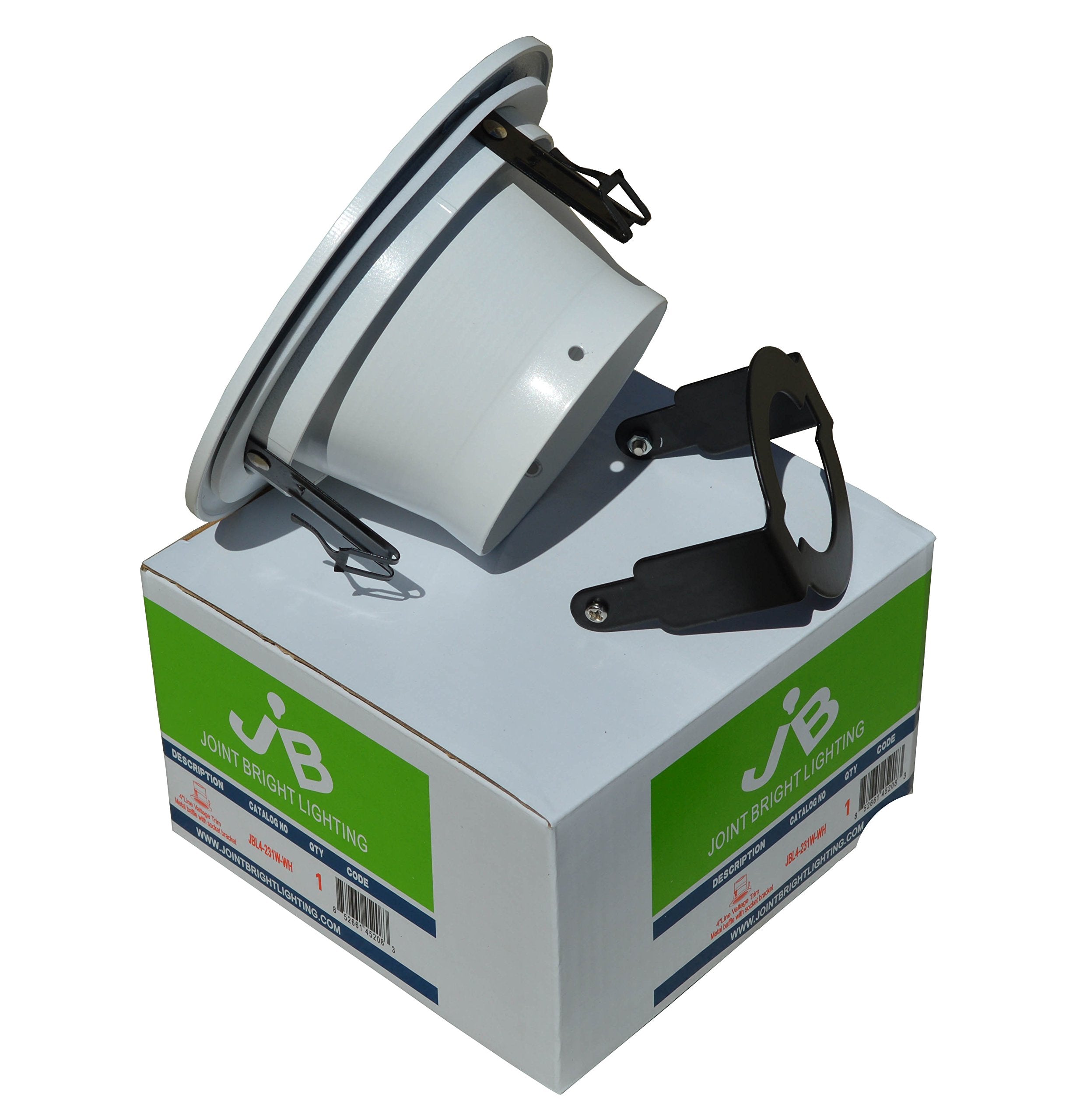 Joint Bright Lighting 6 Pack 4&quot; Open Baffle Trim With Bracket For Recessed Lights - White