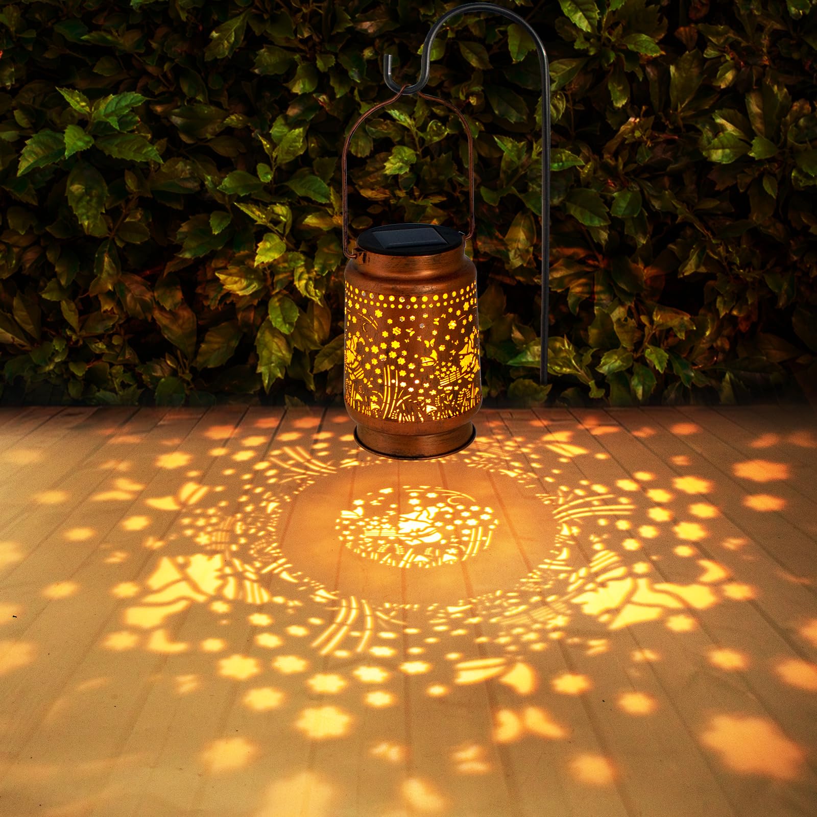 Solar Lanterns Outdoor Garden Decor  Gifts For Women  Mom  Grandma  Birthday  Thanksgiving  Decorative Waterproof Hanging Metal Led Light For Yard  Patio  Lawn  Landscape  Backyard (Gnomes)