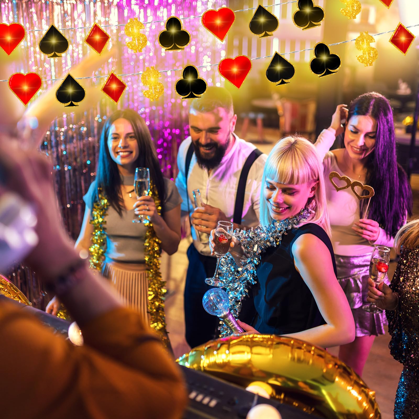 Vihose Casino Theme Party Decorations Las Vegas Poker Party Supplies 20 Led 10 Ft Casino Party String Lights For Casino Night Las Vegas Night Baby Shower Birthday Party Supplies Decor Supplies