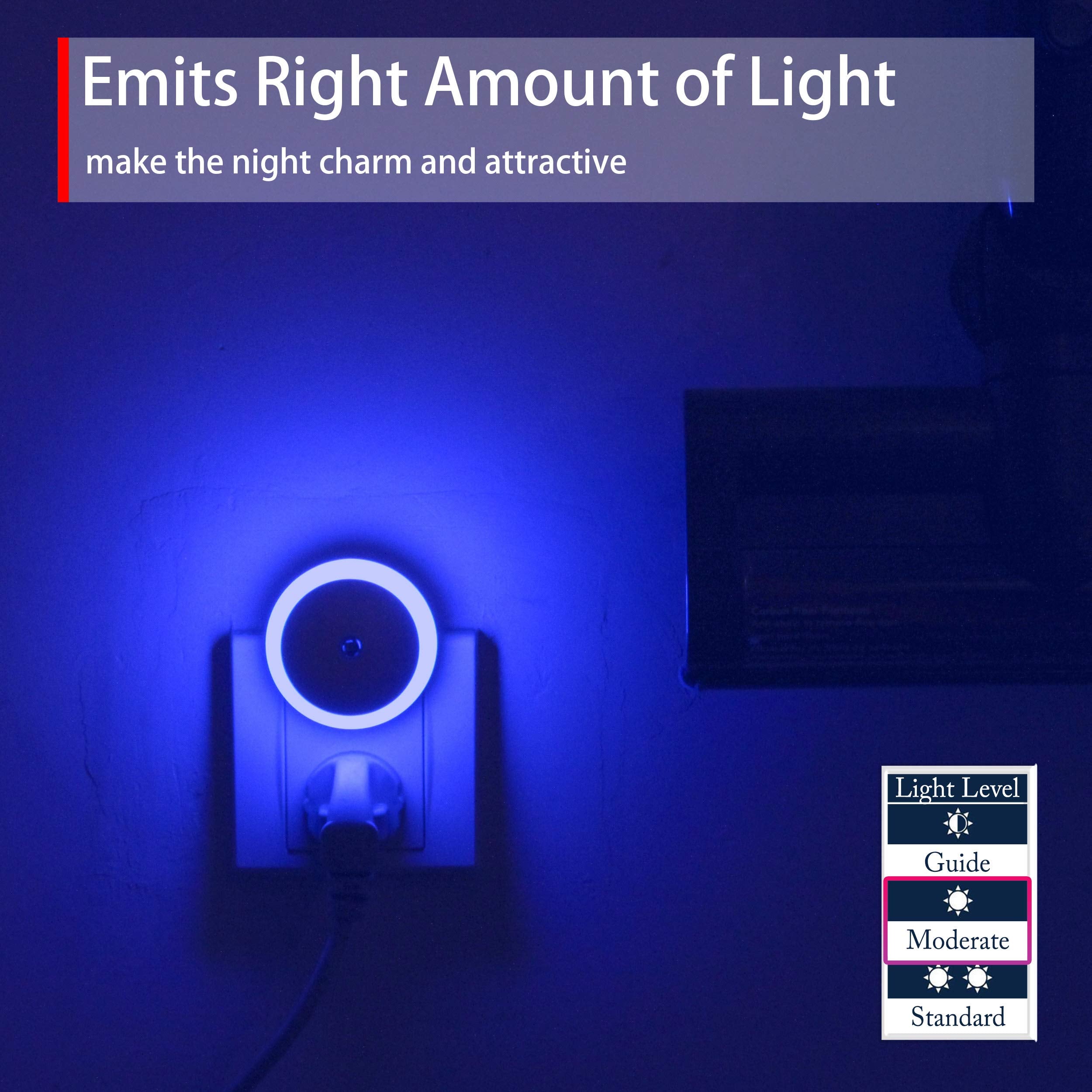 myCozyLite Blue Night Light Plug-in with Dusk to Dawn Sensor, Energy Efficient, 2 Pack, Model M1801