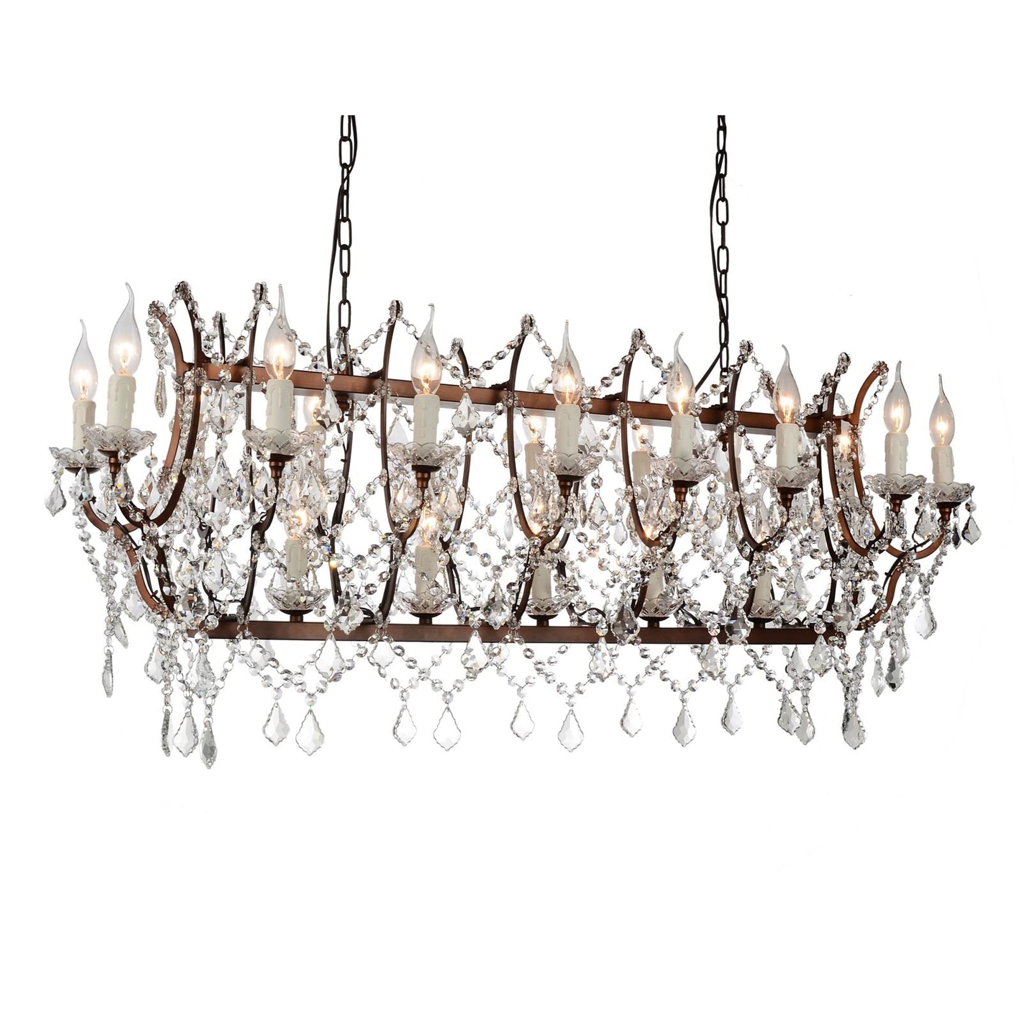 Cwi Lighting Phraya 21 Light Up Contemporary Metal Chandelier In Light Brown