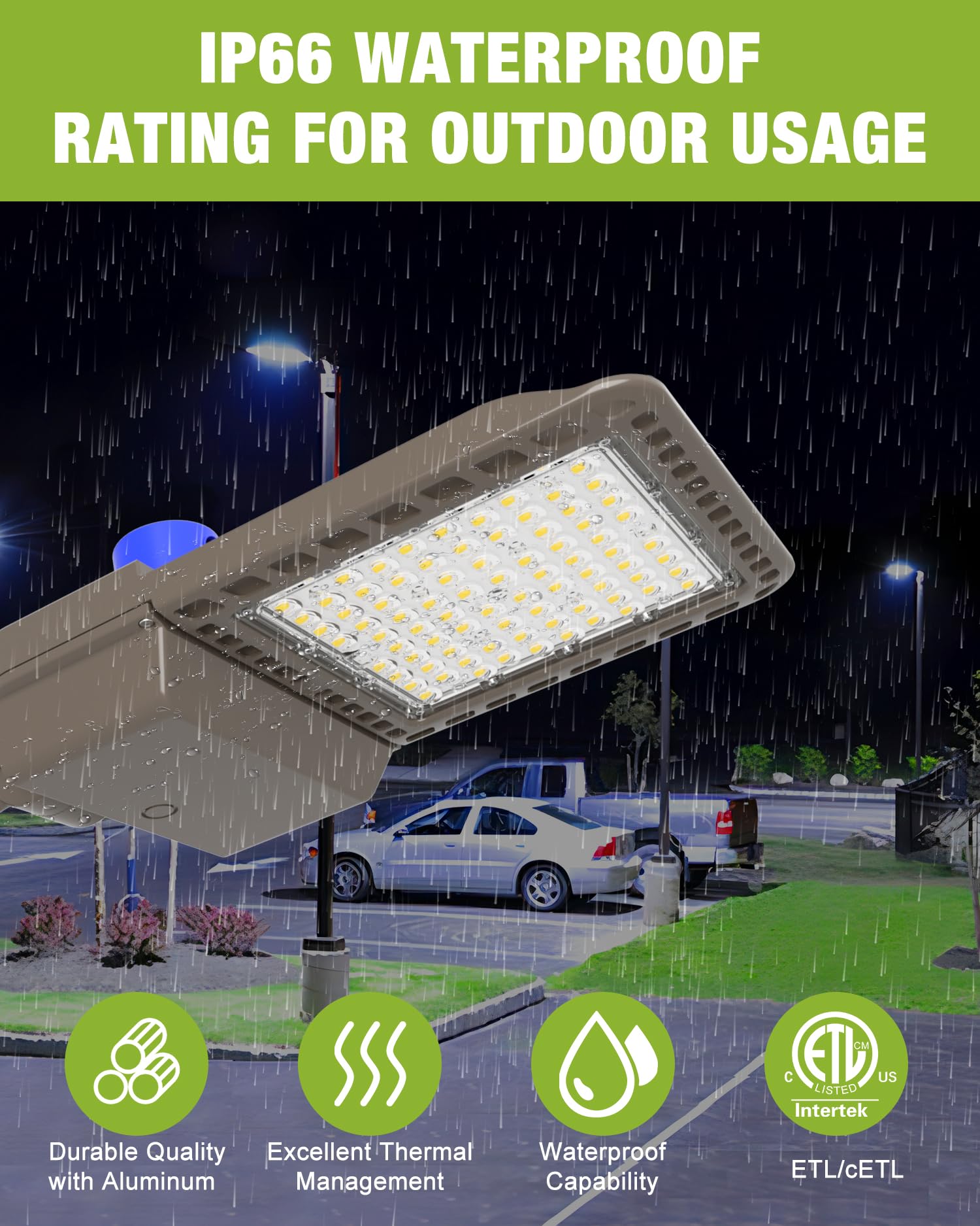 Yxl Led Parking Lot Light, 200W Led Shoebox Light With Dusk To Dawn Photocell,28000Lm 5000K Daylight Arm Mount, Ip65 Waterproof,