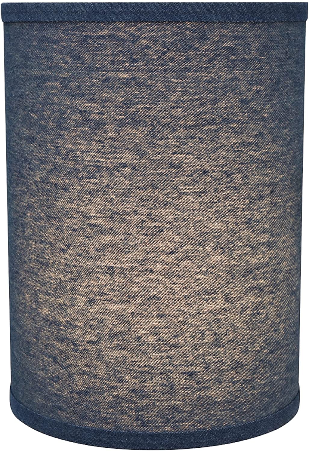 Aspen Creative 31112A Transitional Hardback Drum (Cylinder) Shaped Spider Construction Lamp Shade In Washing Blue 8'' Wide (8''