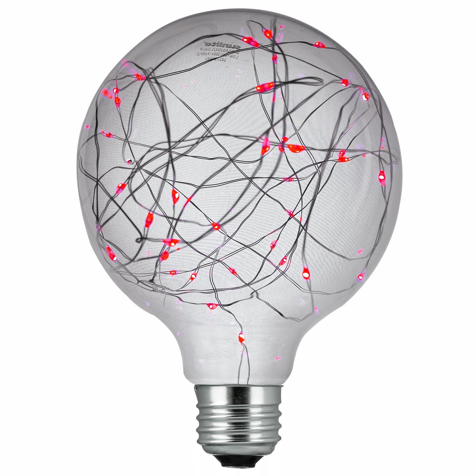 Sunlite 81184 G40 Globe Bulb  LED Fairy-Lights Inside  1.5 Watts  Medium (E26) Base  Non Dimmable  Party Decoration  Holiday Lighting  String Light  Red  1 Count