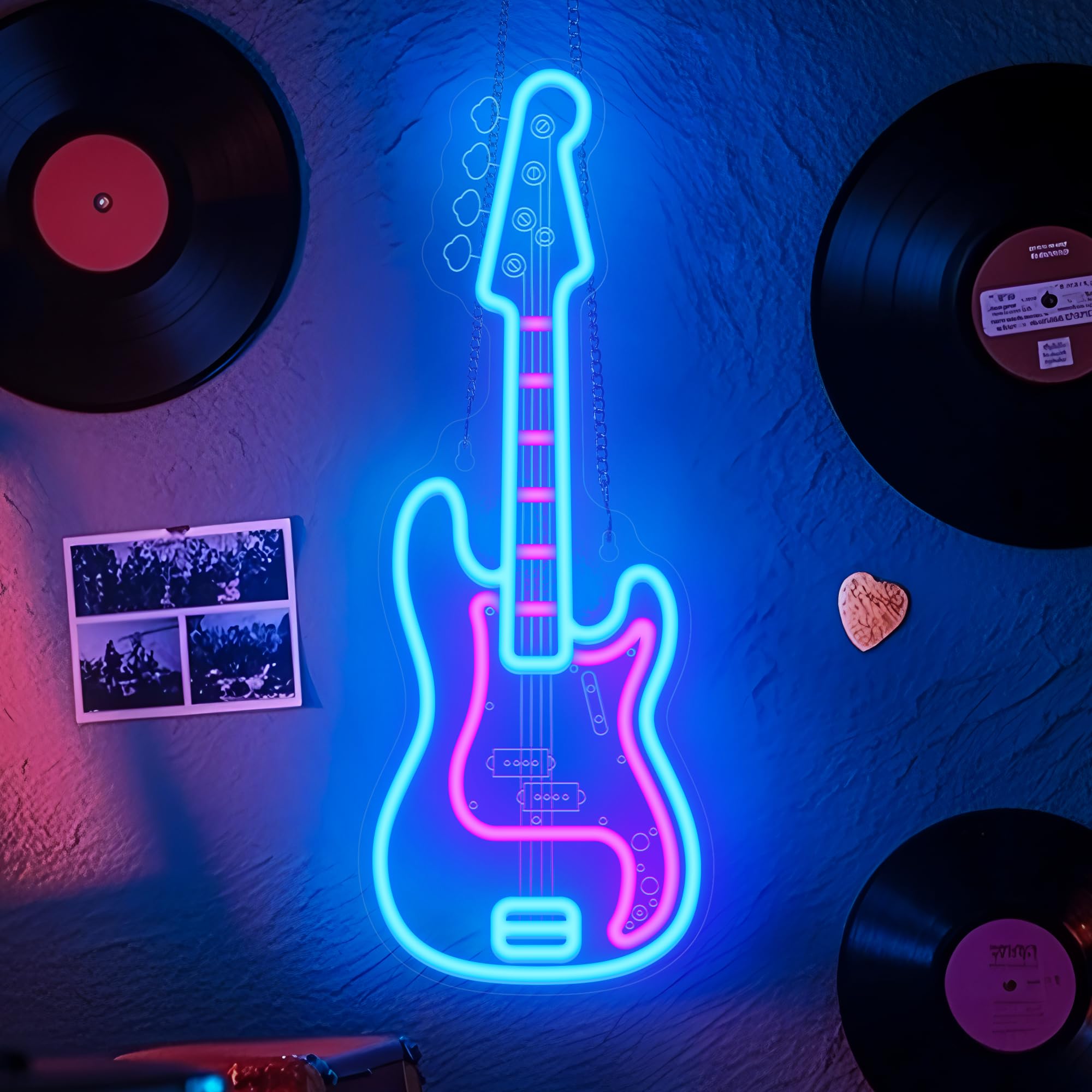 Coolgift Mart Bass Guitar Neon Sign  Dimmable Led Bass Guitar Room Decor Light With Usb Powered  Decorations For Bedroom Living Room Club Music Studio  Gifts For Bass Guitars Players Guitarists Music Lovers