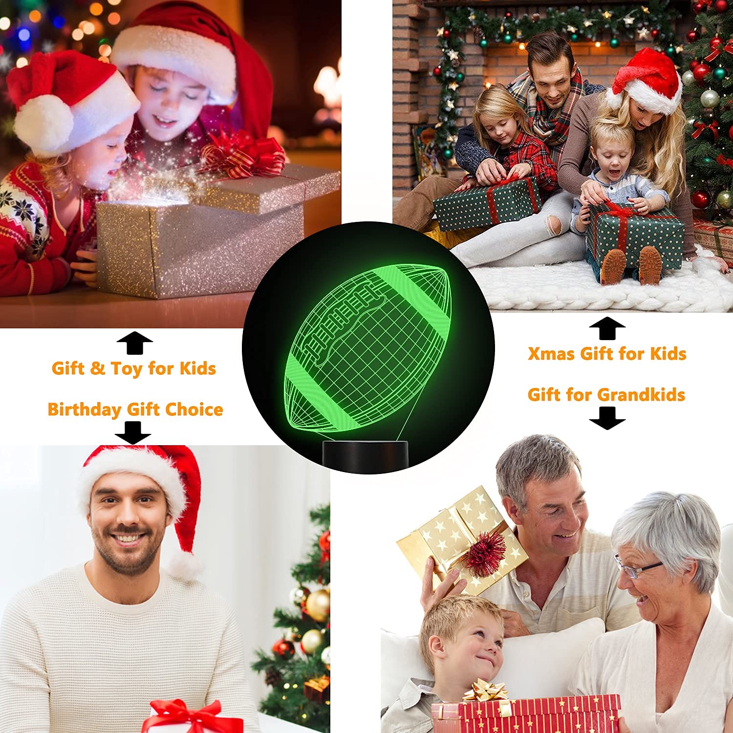 Fullosun 3D Football Night Light With Remote, 16 Colors - Creative Kids' Bedroom Decor