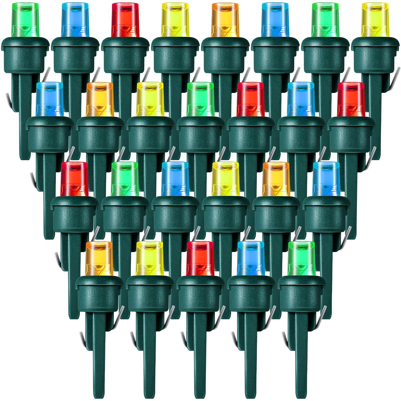 Honoson 48 Count 5 Mm Led Christmas Replacement Bulbs Bulk Wide Angle Christmas Light Xmas Tree String Replacement Festival Ligh