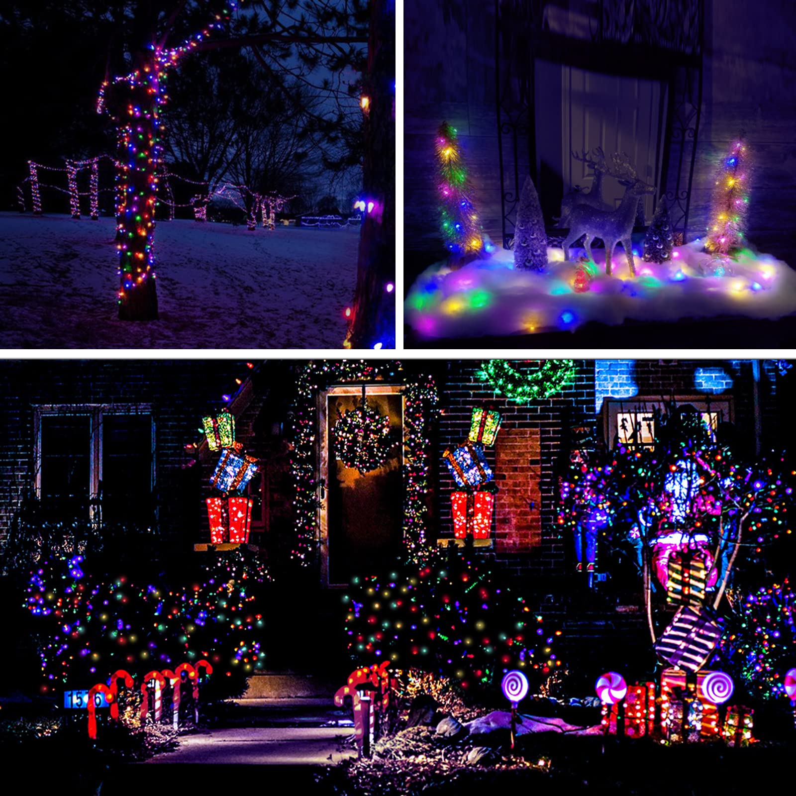 Suddus 33Ft 100 Led Outdoor String Lights, Multi Color Fairy Lights Battery Operated With Remote, Led Twinkle Lights For Bedroom, Backyard, Wedding, Tree, Mason Jar, Wall, Centerpiece, Christmas