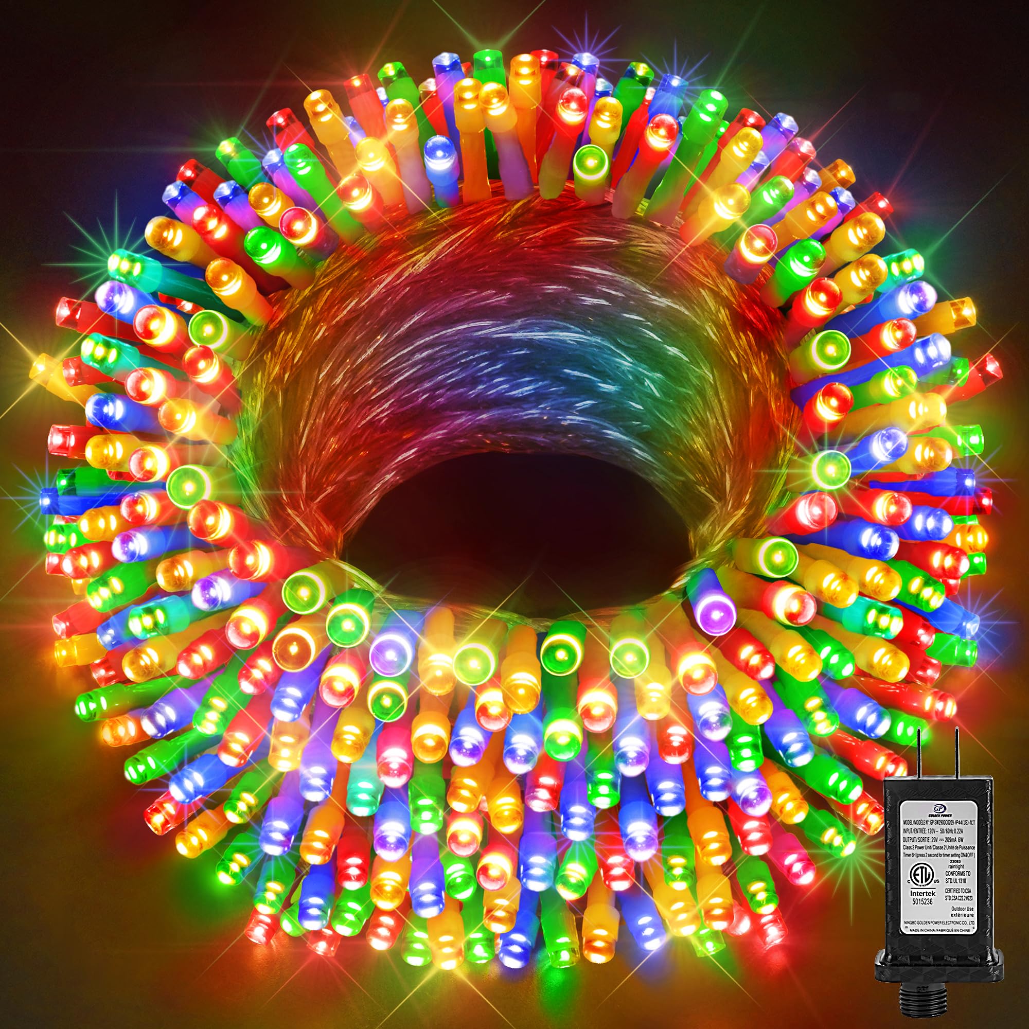 Sauirs 1000 Led 403Ft Multicolor Christmas String Lights - Waterproof, 8 Modes, Timer