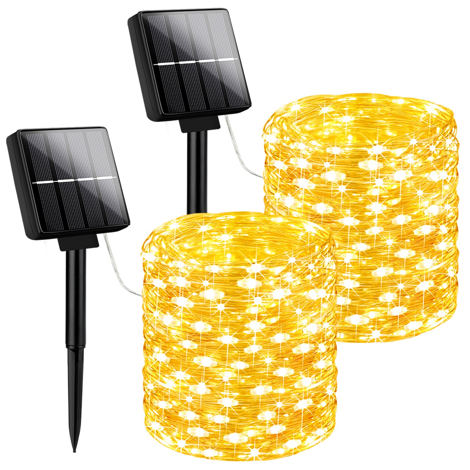 Brightever Solar String Lights 80FT 200LED Waterproof Warm White, 8 Lighting Modes, Model OKDMX-KN-SSL-01-WW