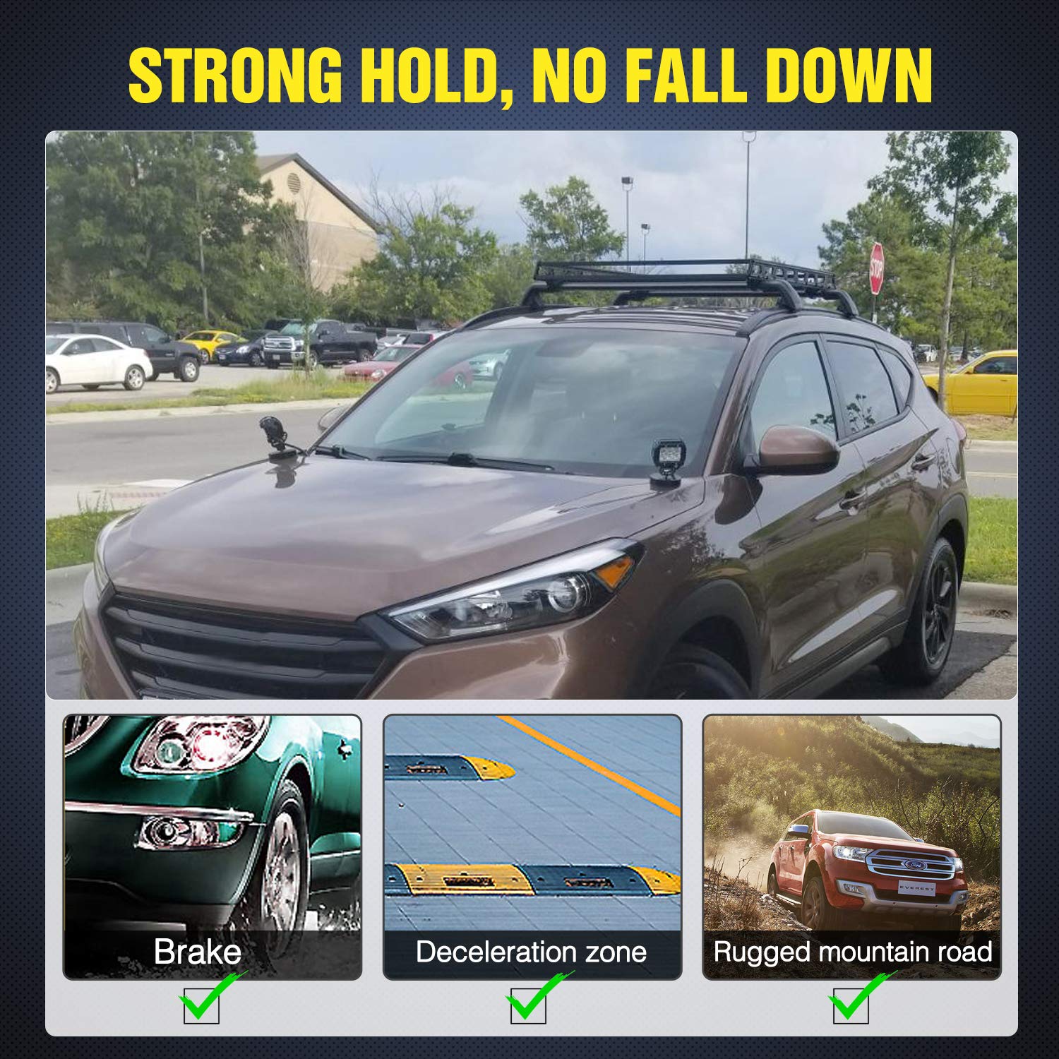 Nilight 2PCS Magnetic Base LED Light Bar Mounting Brackets, Powerful Sucker Holder for Bottom-Mounted Offroad Work Auxiliary Lam