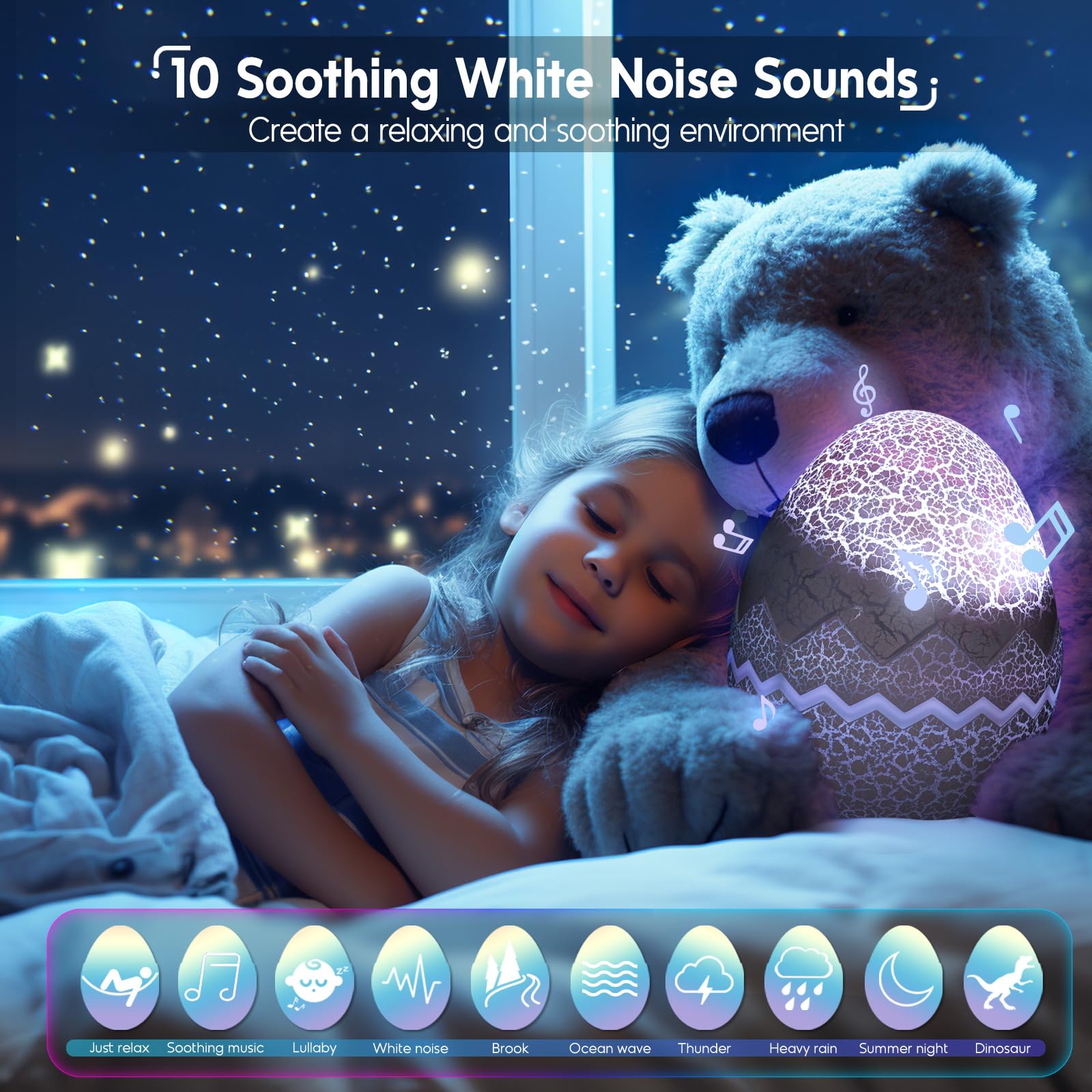 Rossetta Star Projector LED Night Light with Remote Control, White, Next Generation, Model Star Projector-RT002