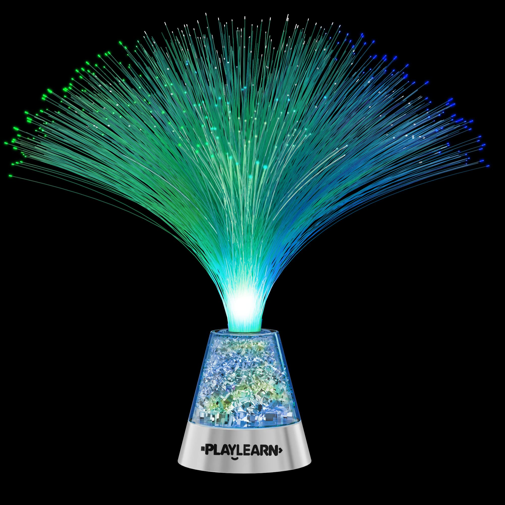 Playlearn LED Fiber Optic Lamp - 13in Color Changing - USB/Battery Powered - Model FOL13SFL4 - Plastic