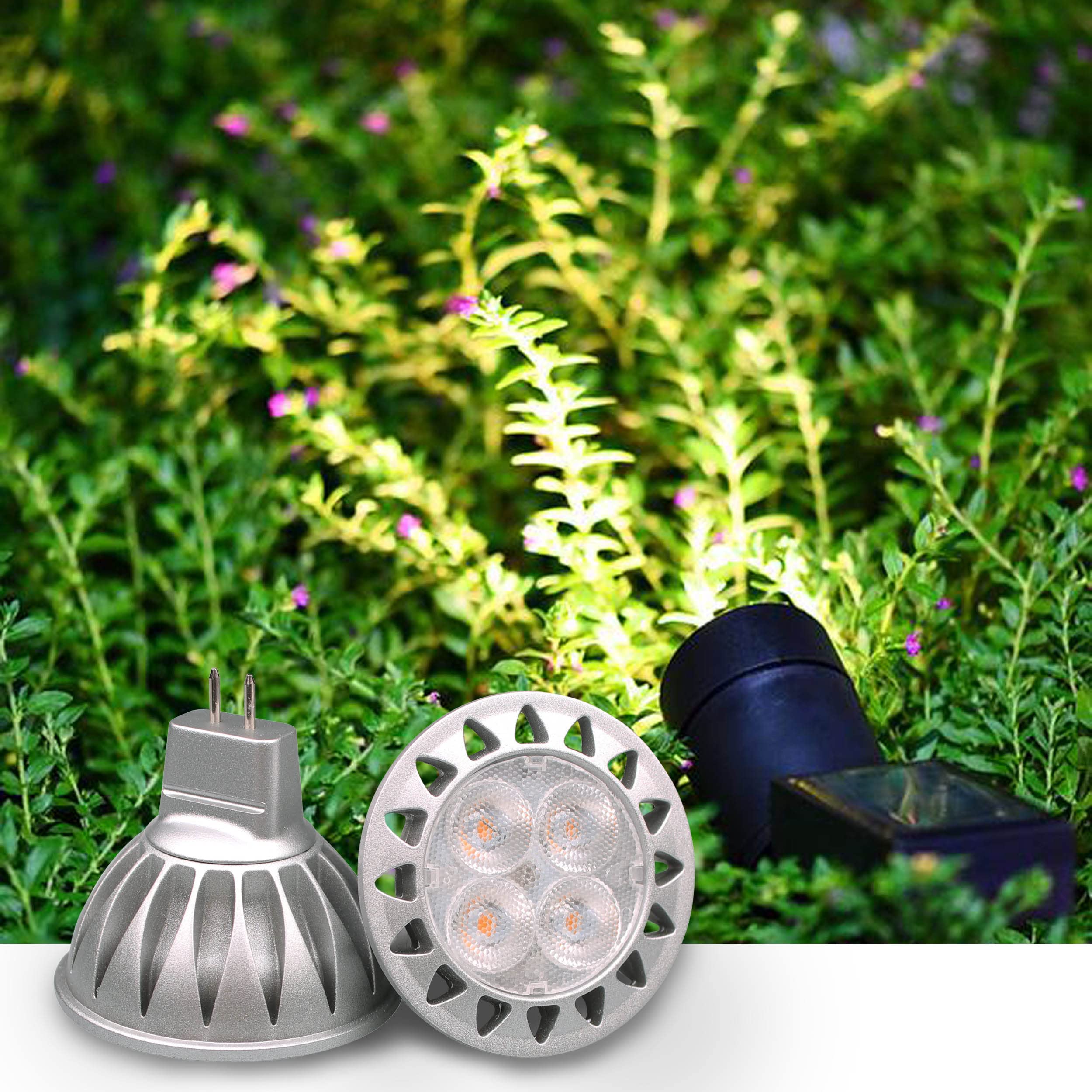 ALIDE MR16 Green LED Bulbs 5W 12V, Low Voltage GU5.3, 6 Count, Not Dimmable, 38 Degree Beam, Outdoor Landscape Lighting