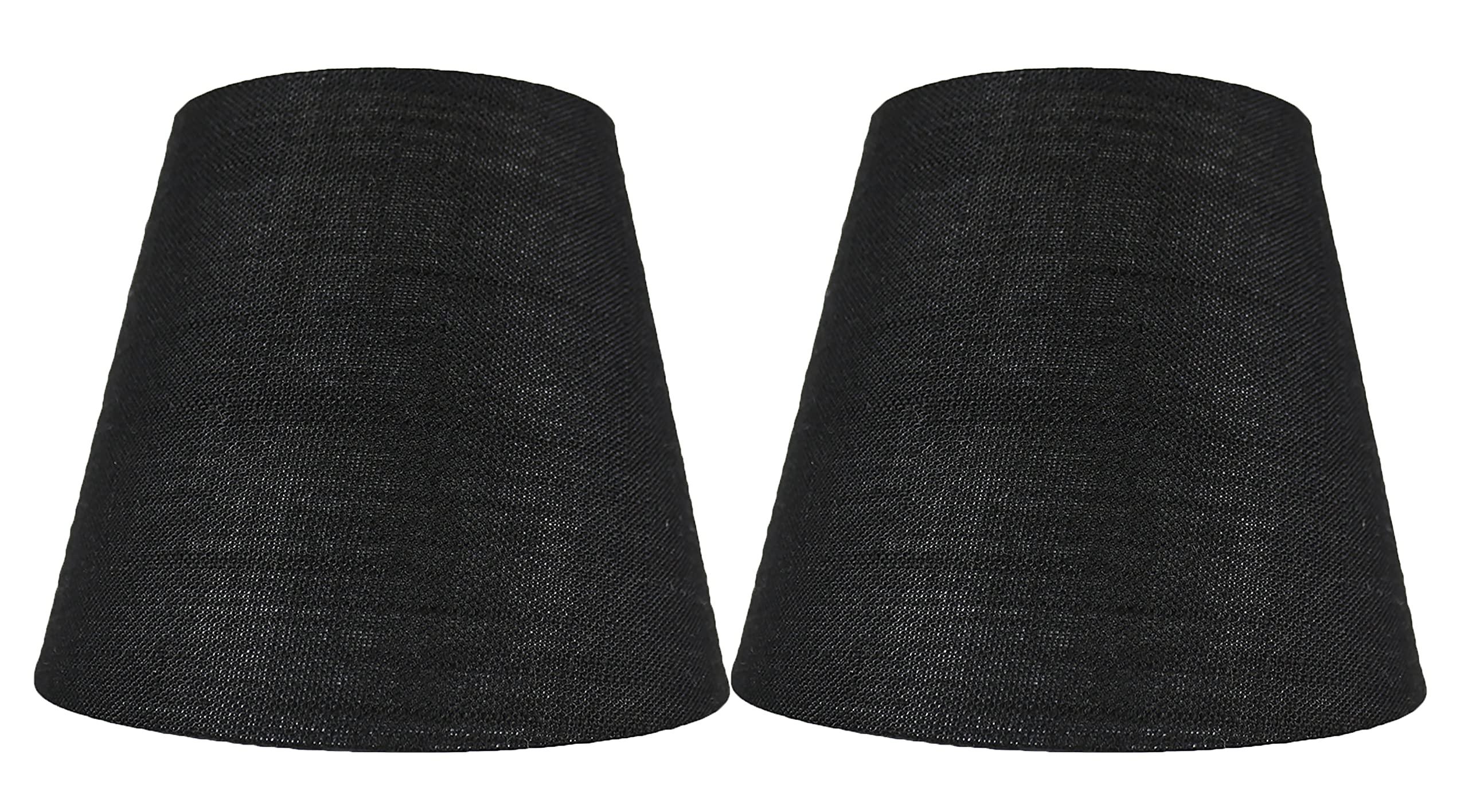 Meriville Set Of 2 Black Linen Clip On Chandelier Lamp Shades, 4-Inch By 6-Inch By 5-Inch