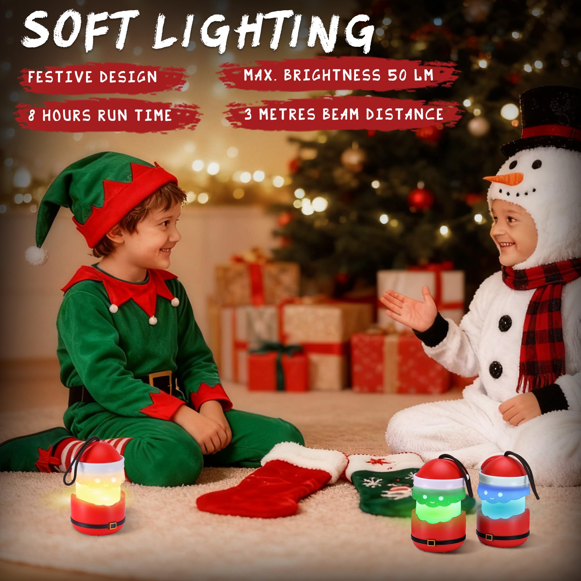 Christmas Gift Everbrite Santa Claus Lantern 3 Pack  5 Light Modes Holiday Decoration Presents For Women And Men  Aaa Batteries Contained Stocking Stuffers  Christmas Lights Indoor & Outdoor