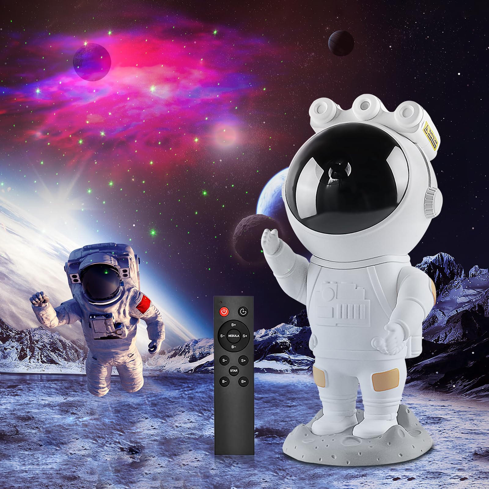 Astronaut Galaxy Star Projector Starry Night Light, Astronaut Light Projector with Nebula,Timer and Remote Control, Bedroom and 