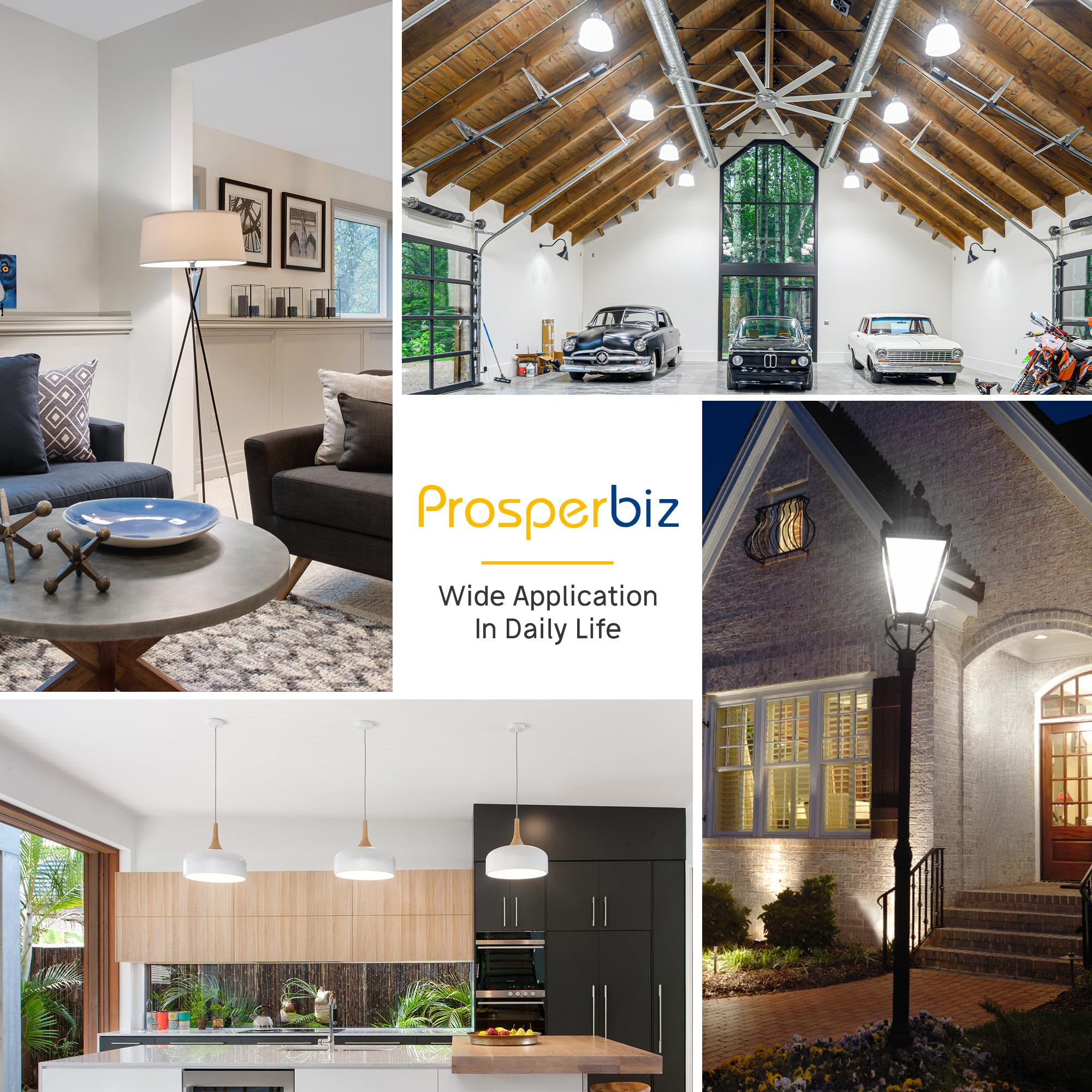 300W Equivalent Led Light Bulb, Super Bright 4060 Lumen 5000K Cool Daylight White A23 E26 Medium Base 33 Watt Led Bulb For Garag