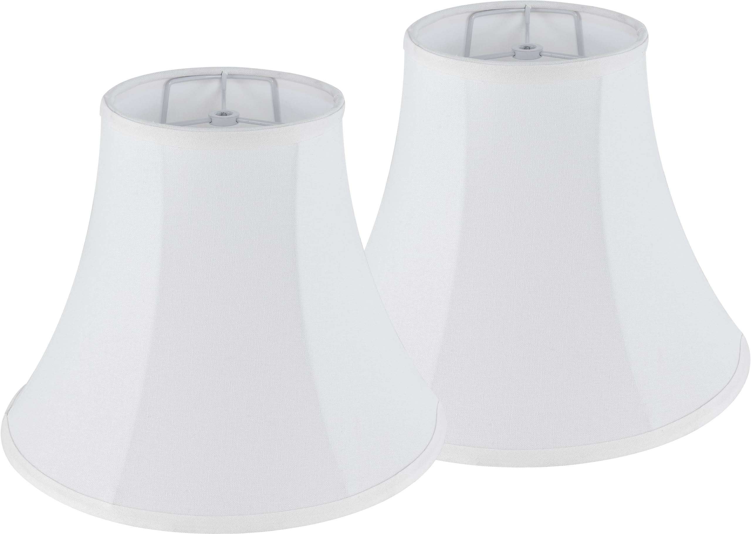 White - Ivory Bell Lamp Shades Set of 2 Medium Lamp Shade 6.7Top x 13Bottom x 10High(Spider) Traditional Lampshade for Tab