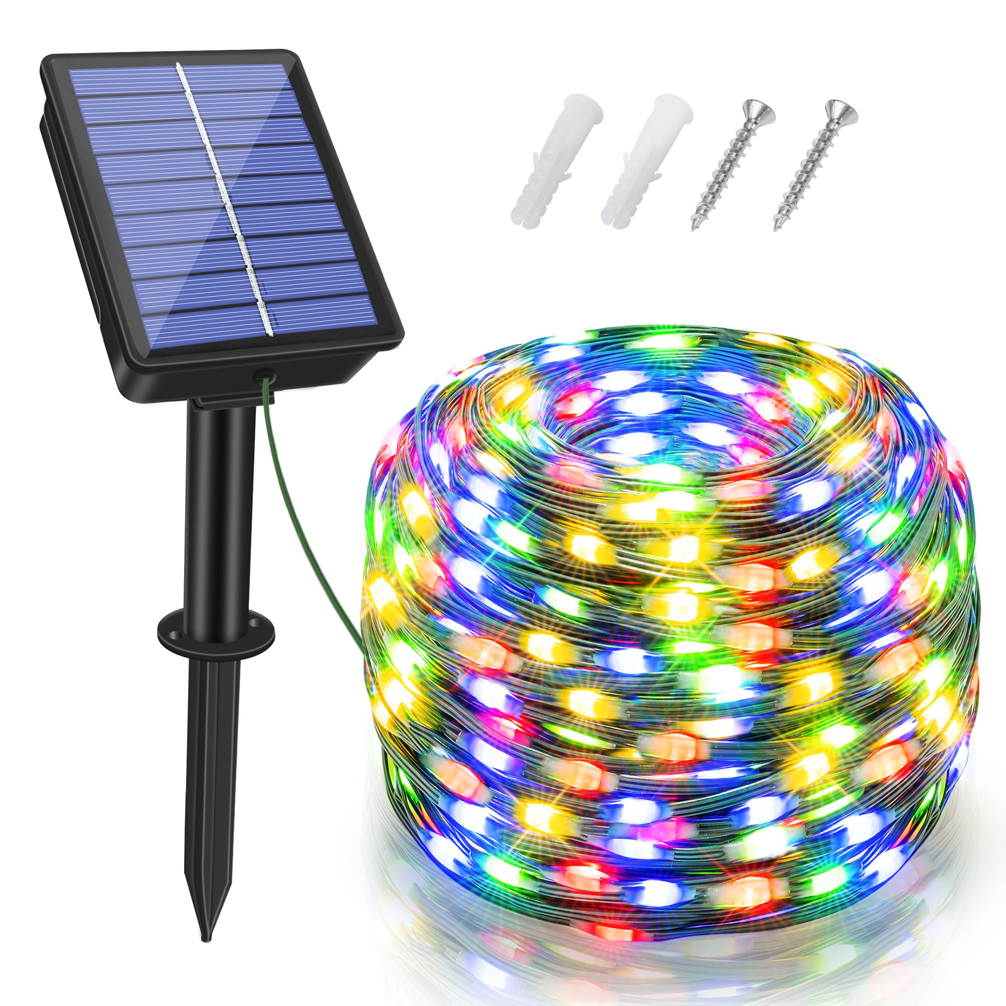 Solar String Lights 120LED 40FT, IP67 Waterproof String Lights for Outside with 8 Lighting Modes, Upgraded Solar Panel Fairy Lig