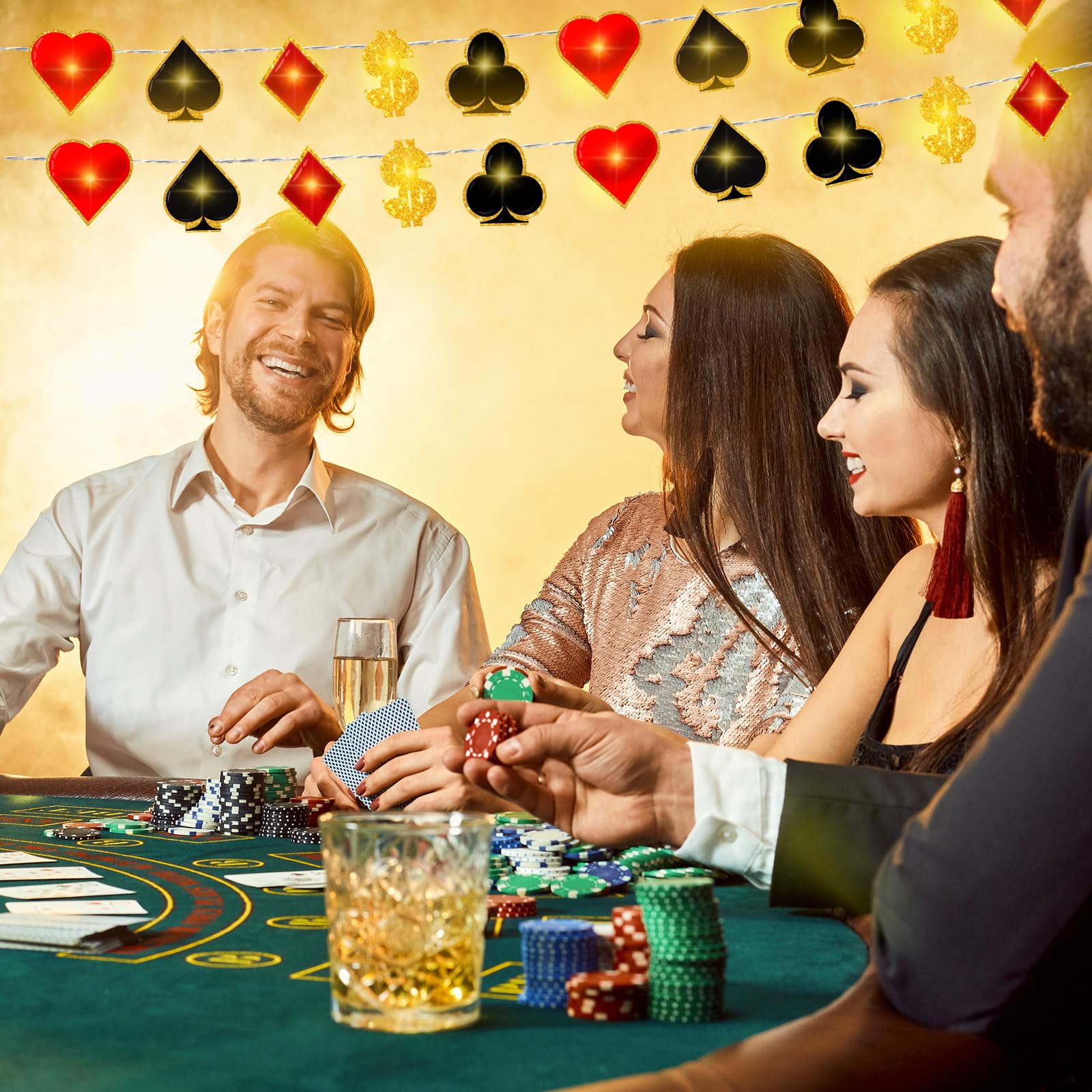 Vihose Casino Theme Party Decorations Las Vegas Poker Party Supplies 20 Led 10 Ft Casino Party String Lights For Casino Night Las Vegas Night Baby Shower Birthday Party Supplies Decor Supplies