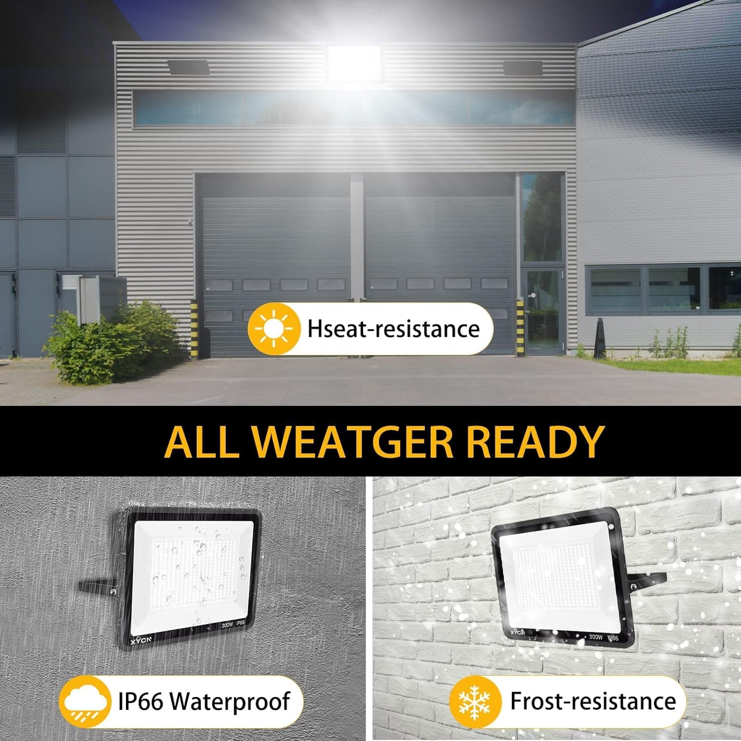 Xycn 2 Pack 240W Led Flood Lights, Ip65 Waterproof, 36500Lm Bright Outdoor Lighting