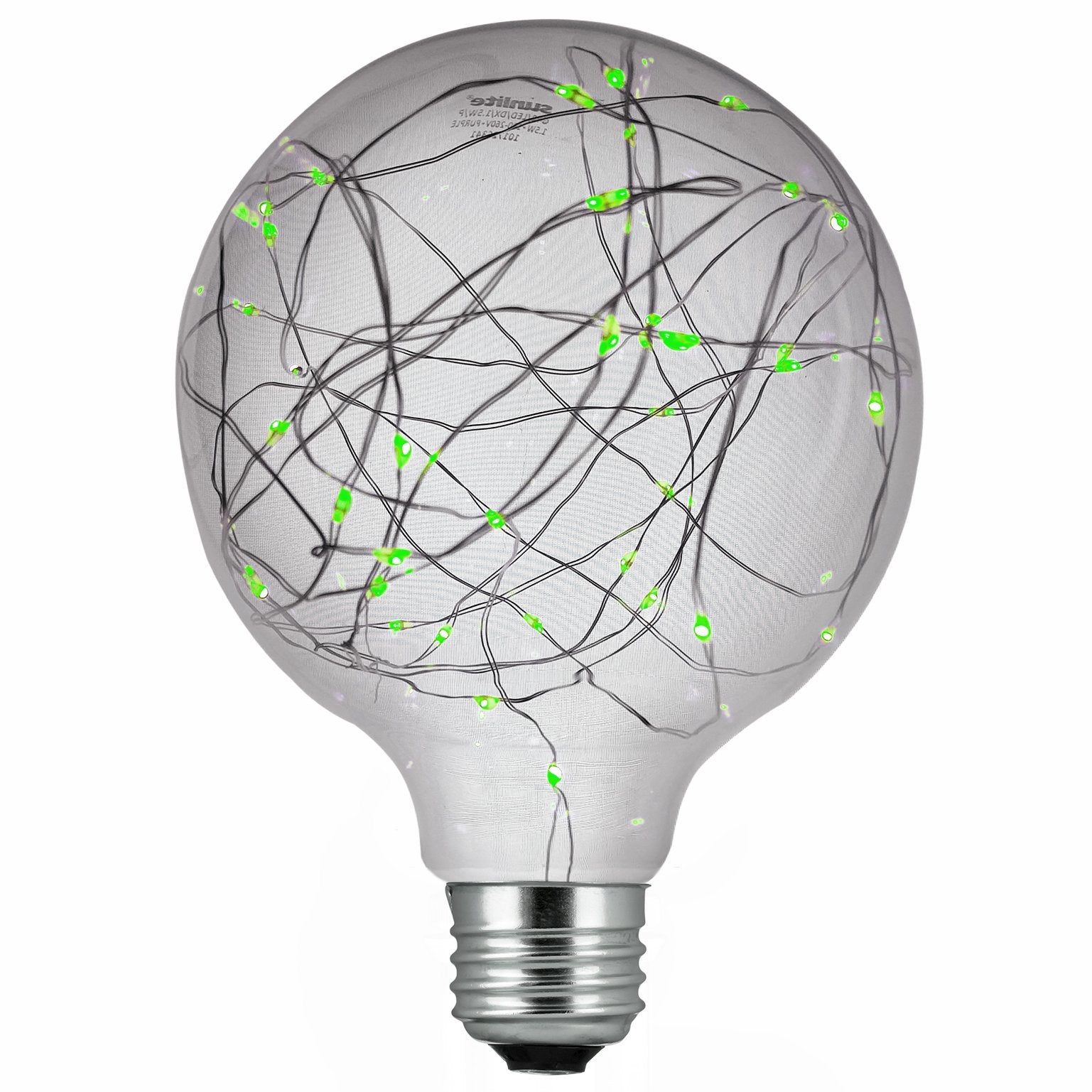 Sunlite 81187 G40 Globe Bulb  LED Fairy-Lights Inside  1.5 Watts  Medium (E26) Base  Non Dimmable  Party Decoration  Holiday Lighting  String Light  Green  1 Count