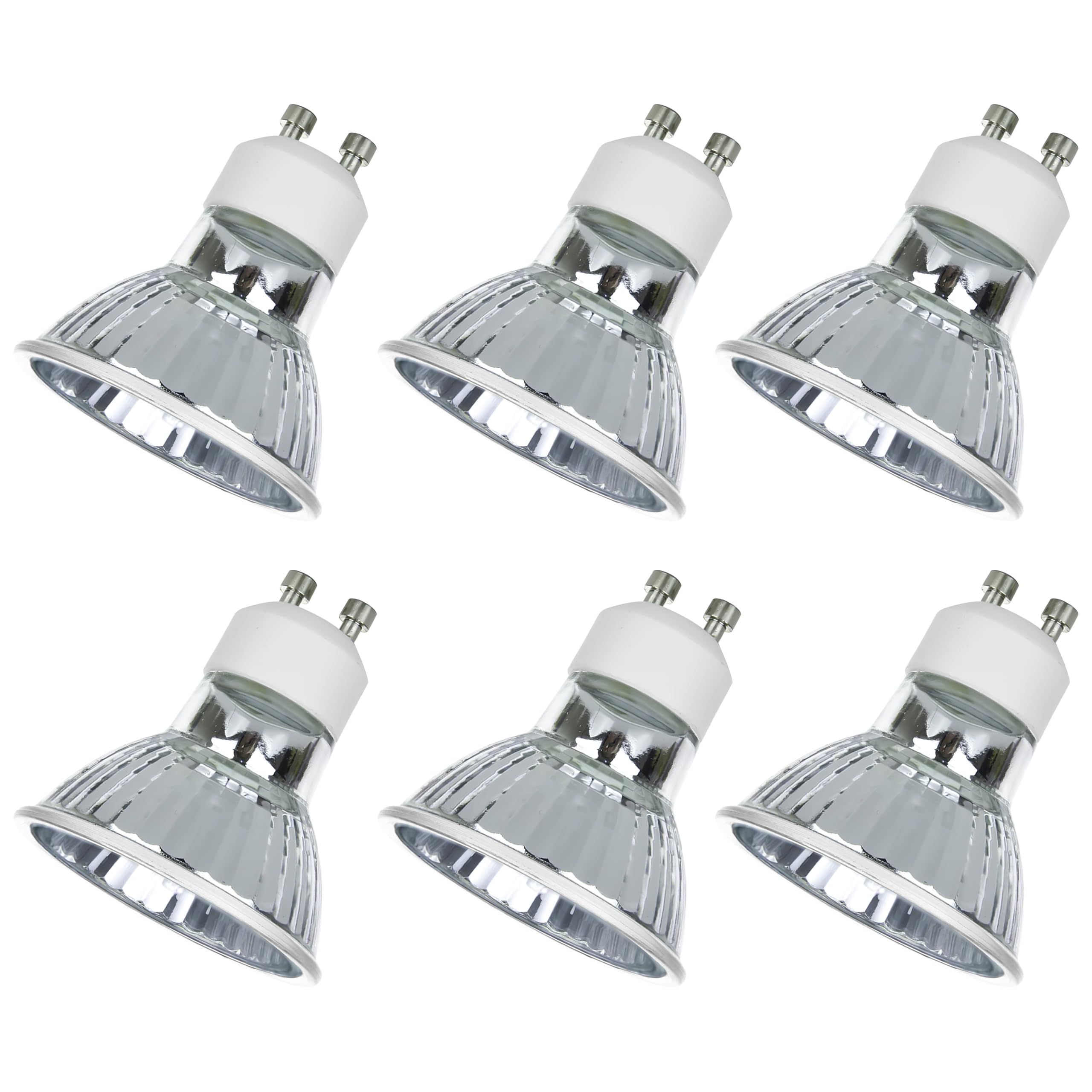 OHLECTRIC MR16 Halogen Reflector Bulb, GU10 Base (6-Pack) 35 Watt, 38 Flood, 120 Volt, 2000 Hour Life Span, Dimmable, Cover Guar