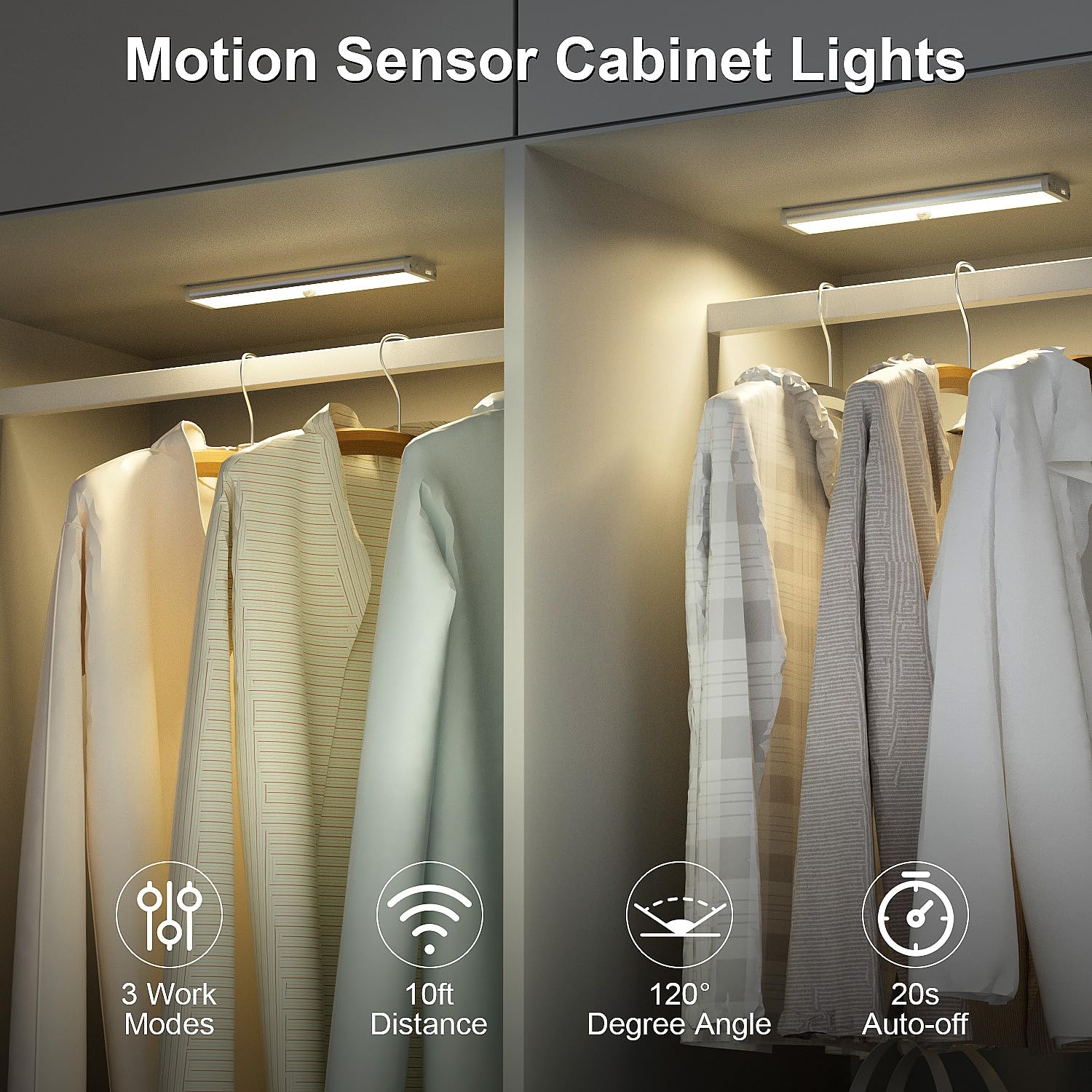 Under Cabinet Lights 58 Led Motion Sensor Light Indoor Rgb Rechargeable Under Cabinet Lighting With Remote 3Pack Stick-On Magnetic Wireless Closet Light Bar For Kitchen Shelf  Car  Hallway