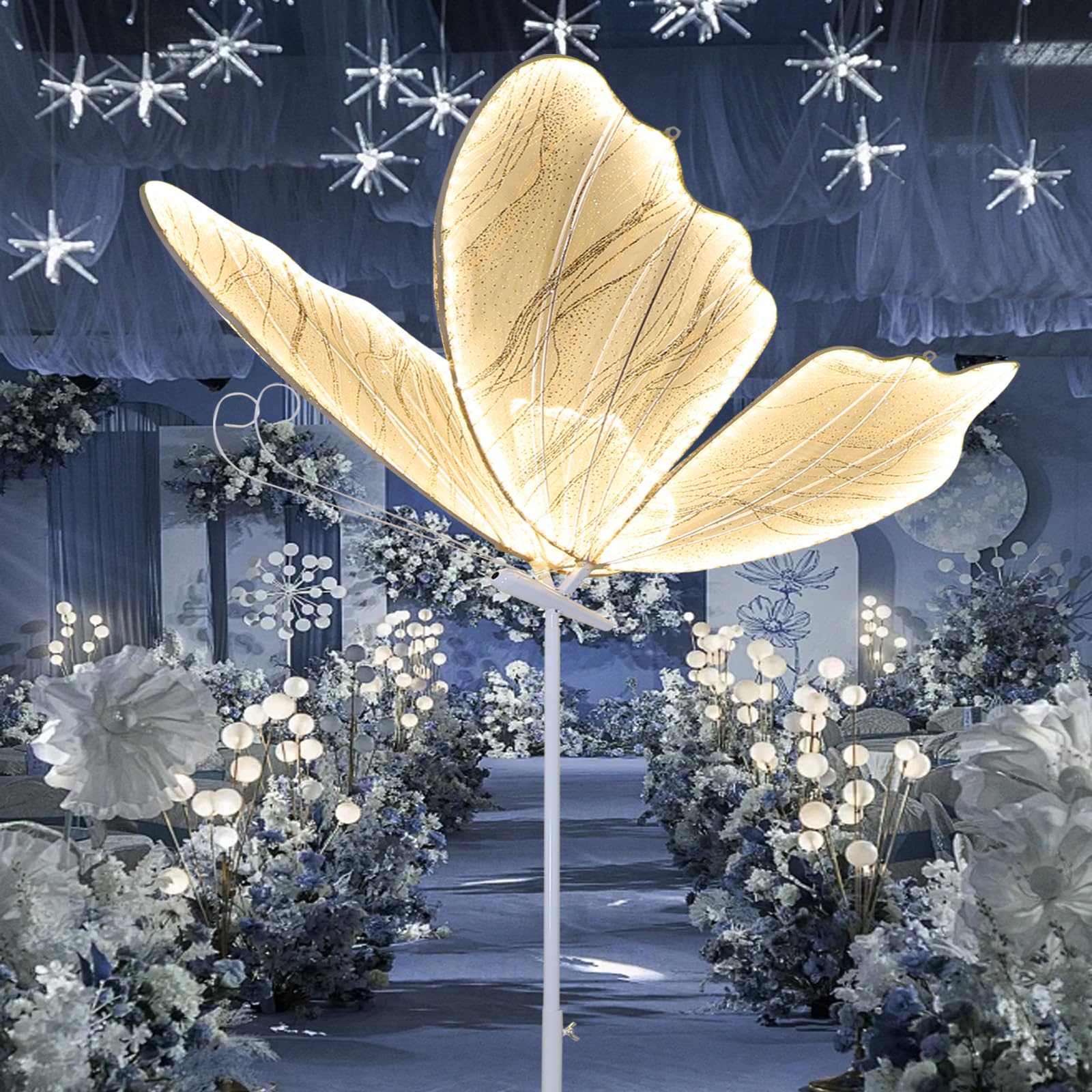 ECGOIOE Wedding Butterfly Floor Lamp, Iron, 80CM/31.5IN, Warm Color, Creative Hanging Decoration for Events