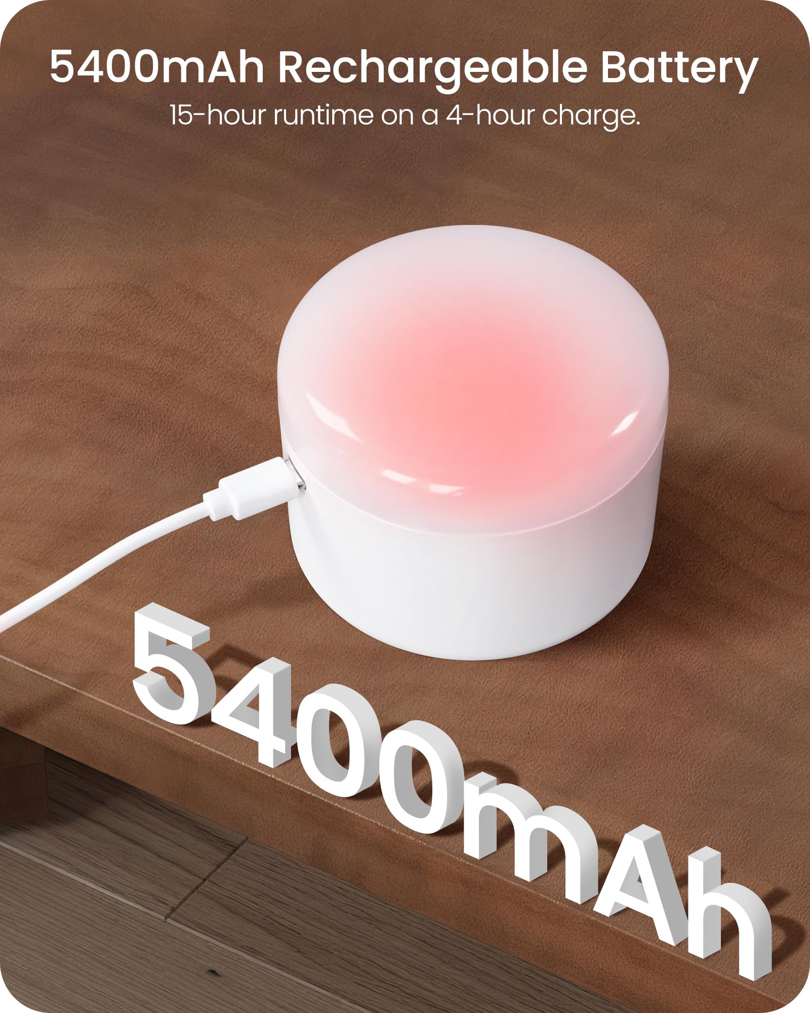 GOEBLESON Rechargeable LED Light Bulbs with Remote Control, 2 Pack 5400mAh Battery Operated Light Bulb E26, 3 Color Temperatures