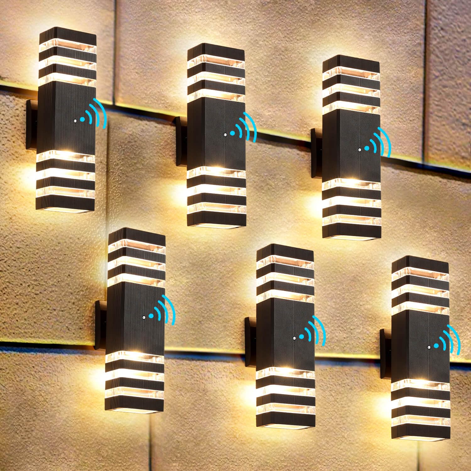 Zsmaiku 6 Pack Dusk To Dawn Outdoor Light Fixture, 14W Ip65 Warm White Sconce, Aluminum