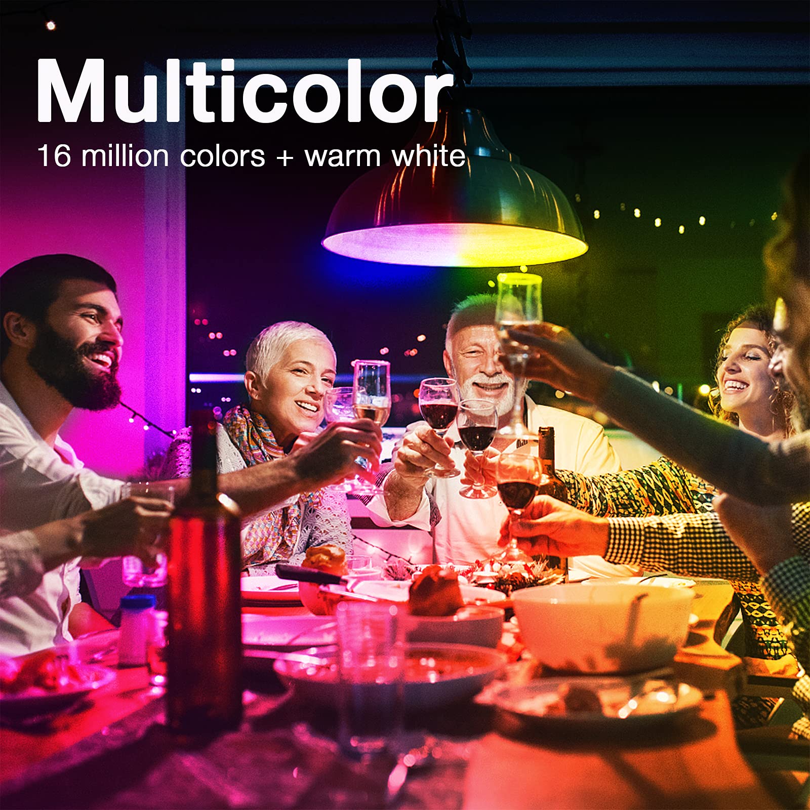 Daybetter Tuya Smart Light Bulbs, Rgbcw Wi-Fi Color Changing Led Bulbs Compatible With Alexa & Google Home Assistant, A19 E26 9W