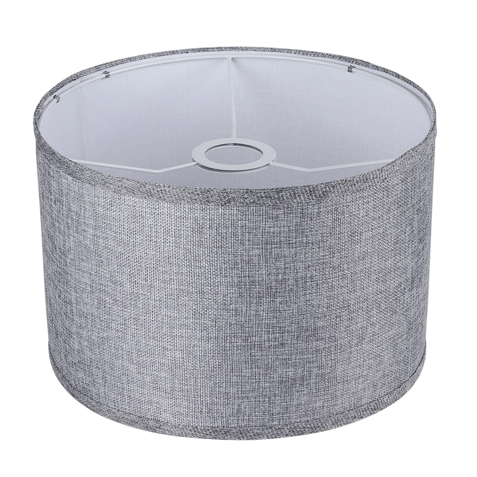 Rottogoon Gray Fabric Drum Lampshade, 11&quot;X11&quot;X8&quot;, Modern Spider Fitter For Floor/Table Lamps
