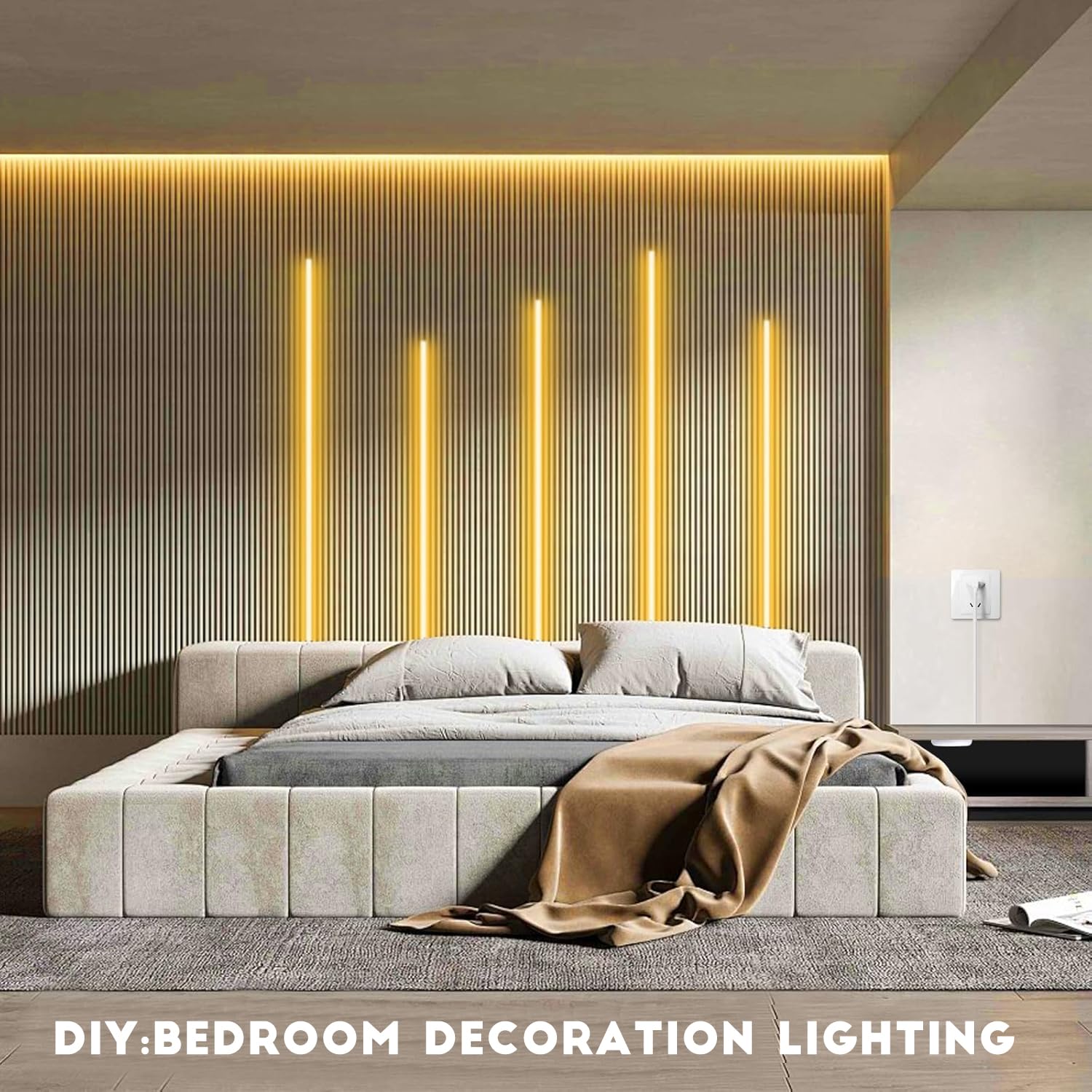 Led Under Cabinet Lighting Kit 6Pcs 12V Cob Led Strip Lights With 36W Adapter 1M/3.3Ft Penetrable Wood Touch Dimmable Led Strip 3000K Flexible Led Cabinet Lights For Indoor Kitchen  Book Shelf  Closet