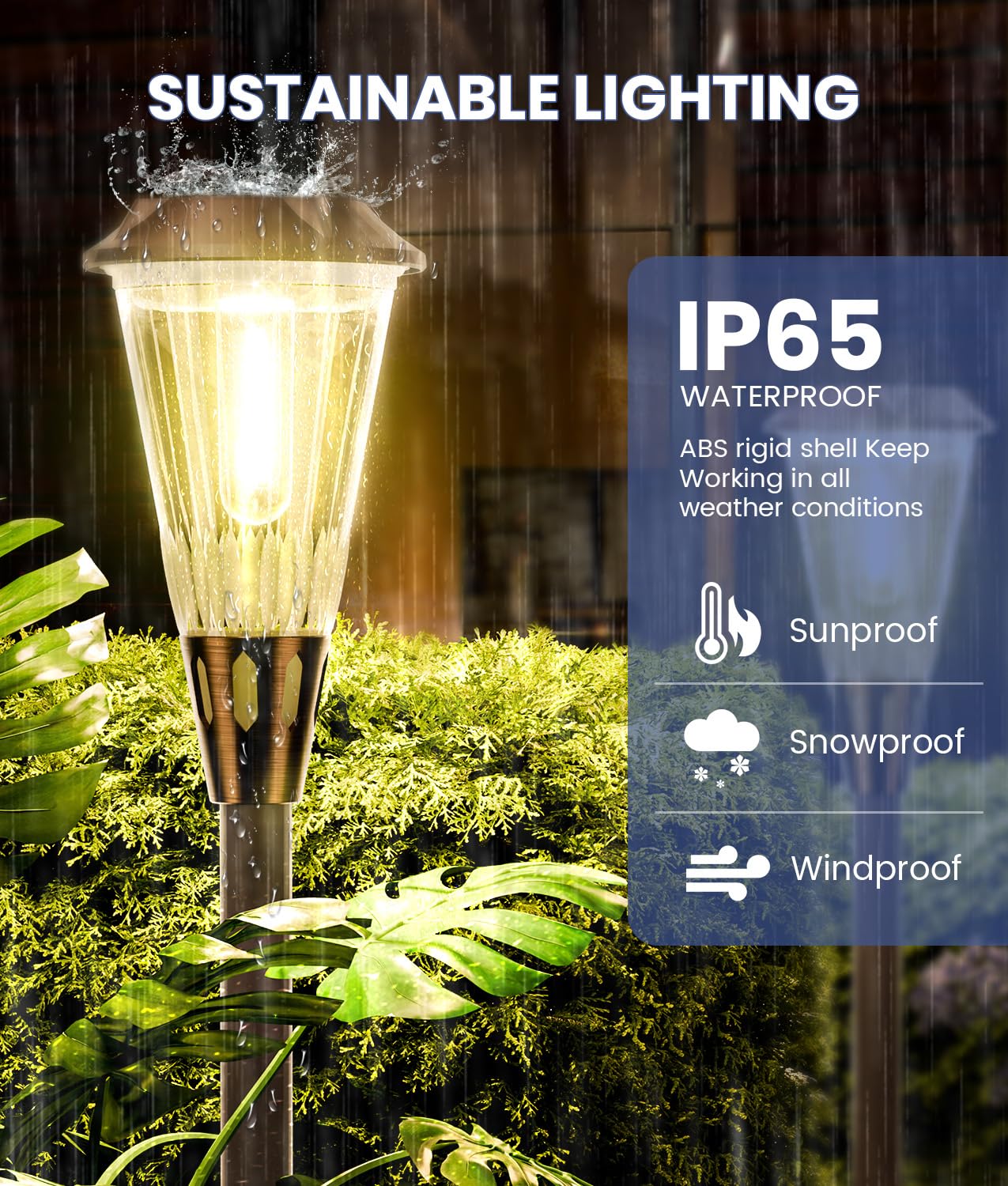 Newmessi Super Bright Solar Pathway Lights 2 Pack, 2-In-1 Warm&Cold Light 3000K/6500K Waterproof Ip65, Outdoor Solar Powered Lig